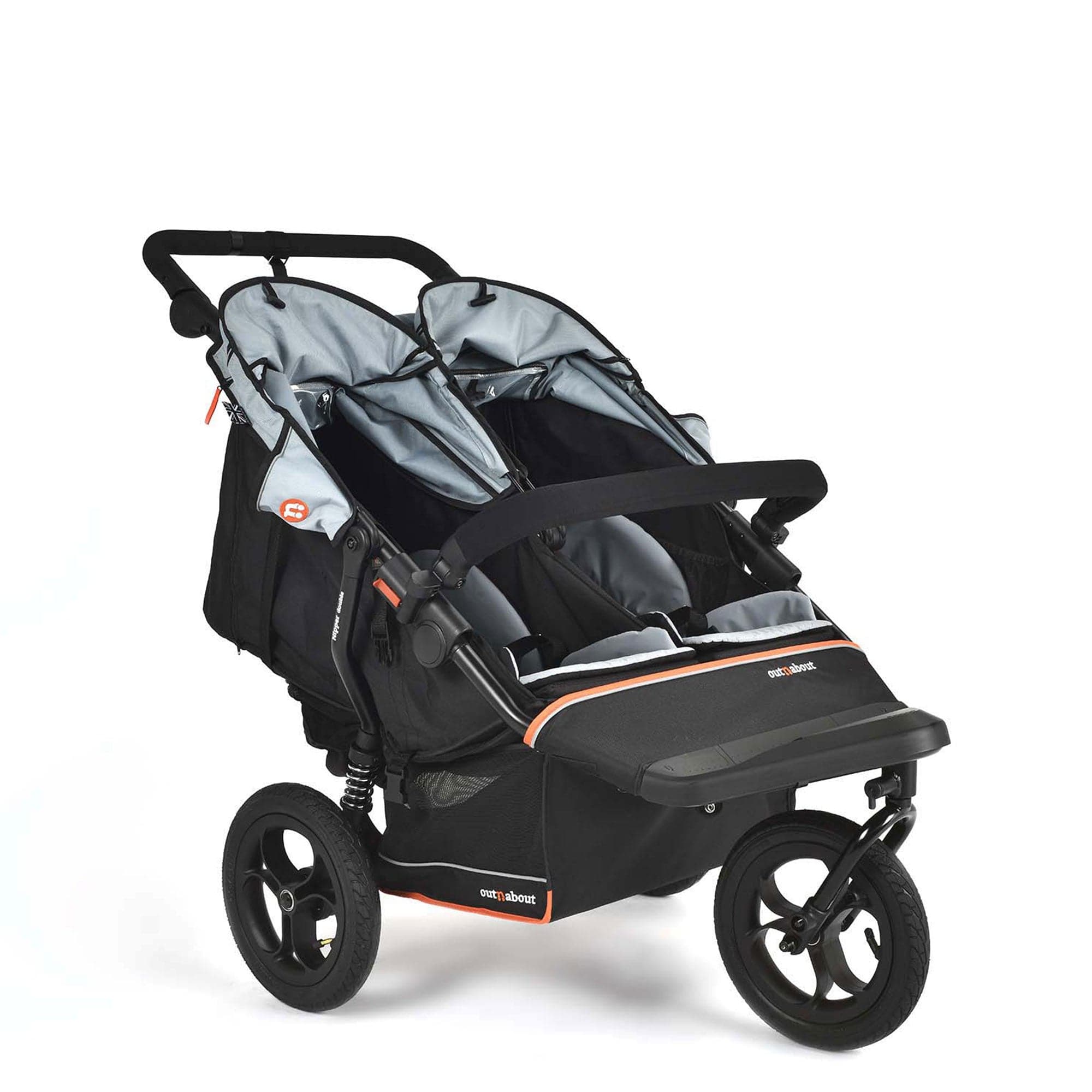 Out n About double buggies Out n About Double Nipper V6 - Rocksalt Grey ONANIP-02GRYV6