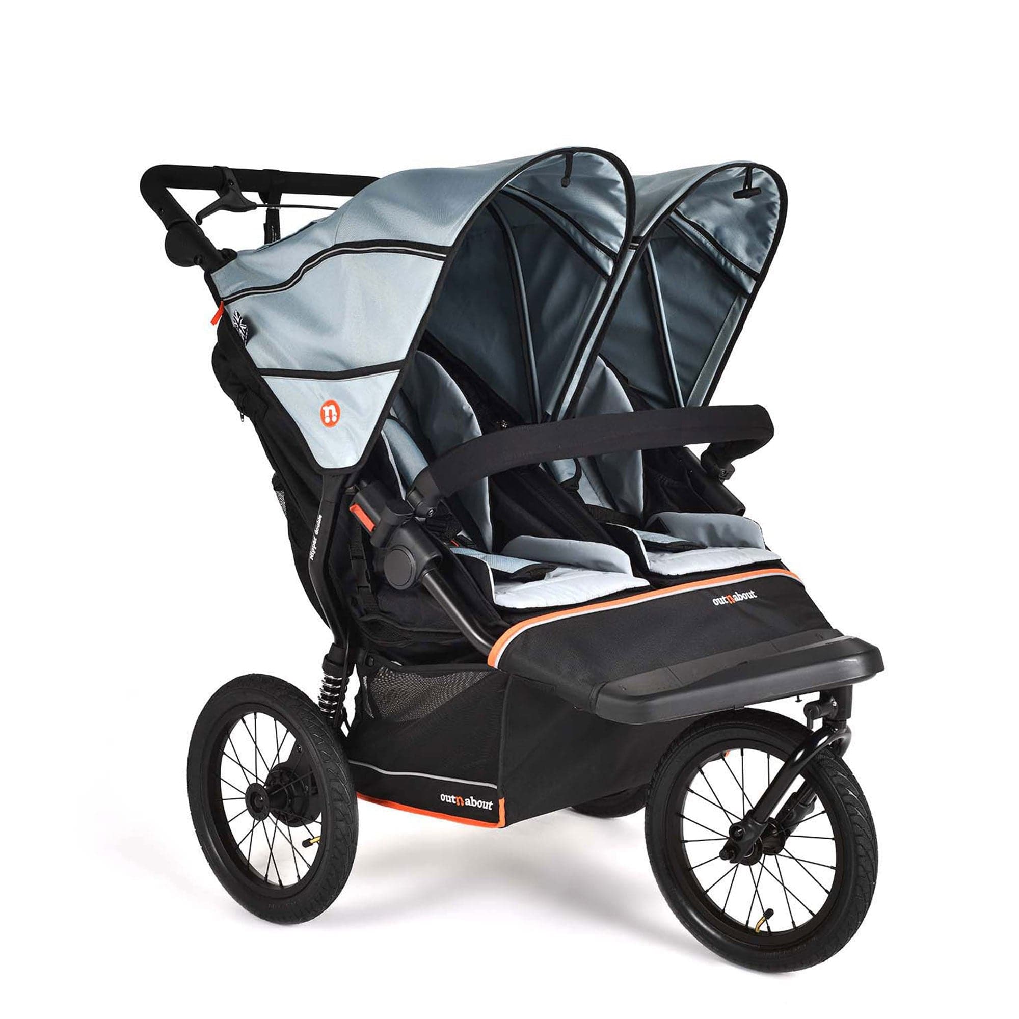 Out n About double buggies Out n About Nipper Double V6 Plus - Rocksalt Grey ONANIP-02GRYV6+