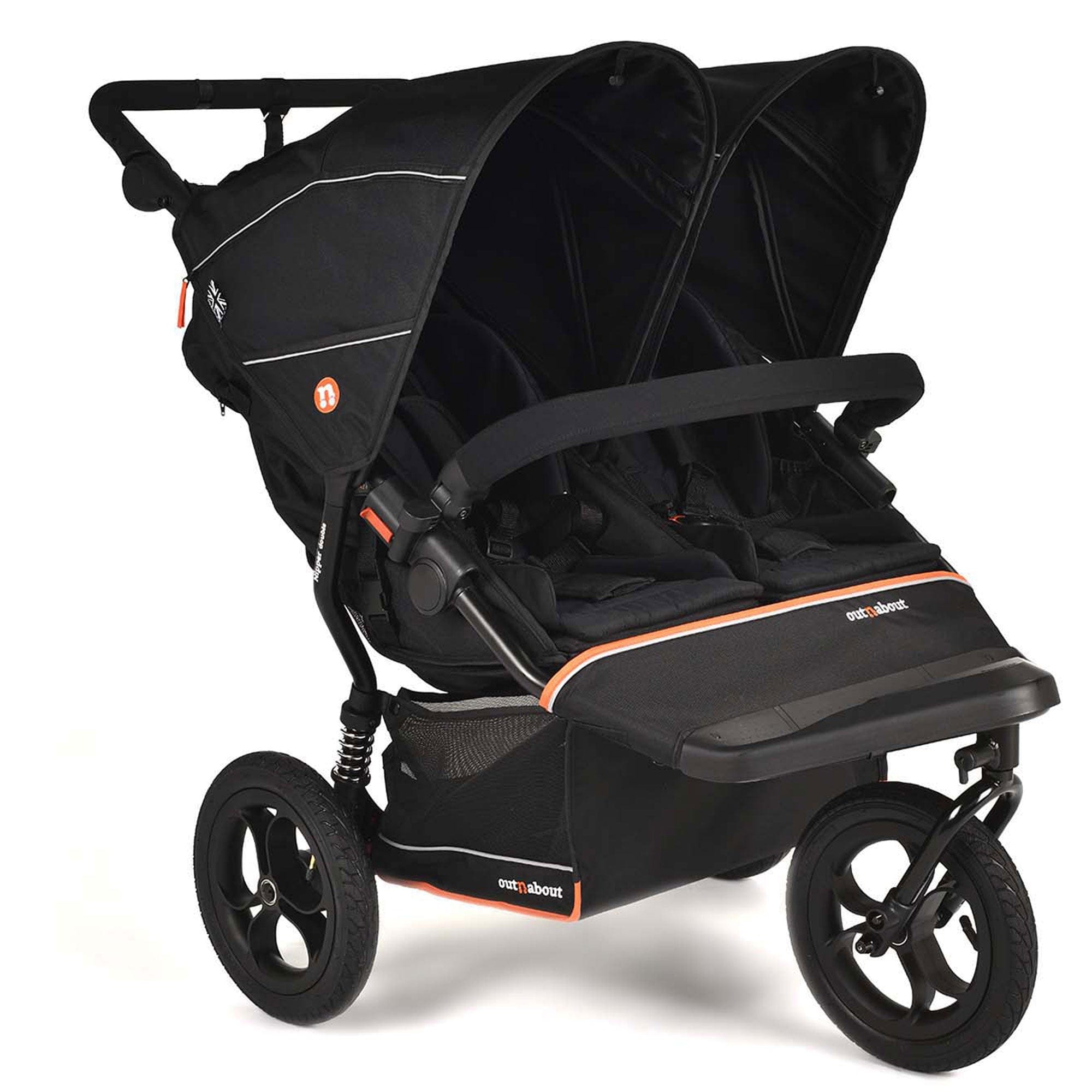 Out n About double buggies Out n About Double Nipper V6 - Summit Black onaNIP-02SBv6