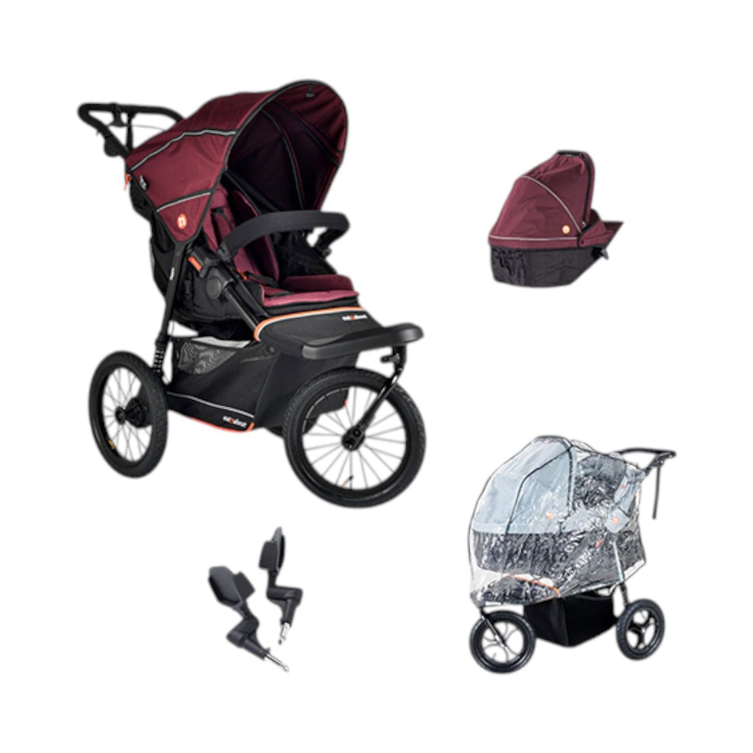 Out n About pushchairs & buggies Out n About Nipper V6 Plus Newborn Bundle - Brambleberry Red 21056-BRA-RED