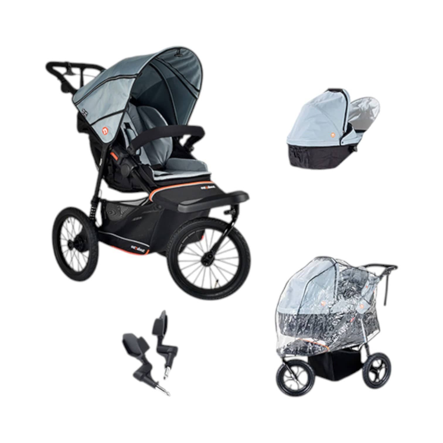 Out n About pushchairs & buggies Out n About Nipper V6 Plus Newborn Bundle - Rocksalt Grey 21056-ROC-GRY