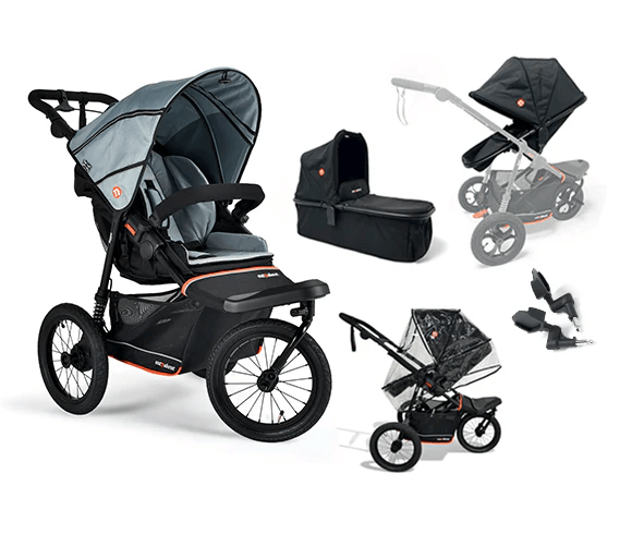 Out n About pushchairs & buggies Out n About Nipper V6 Plus Switch Newborn Bundle - Rock Salt Grey ONANIP-01SWHBUNV6-GRY+