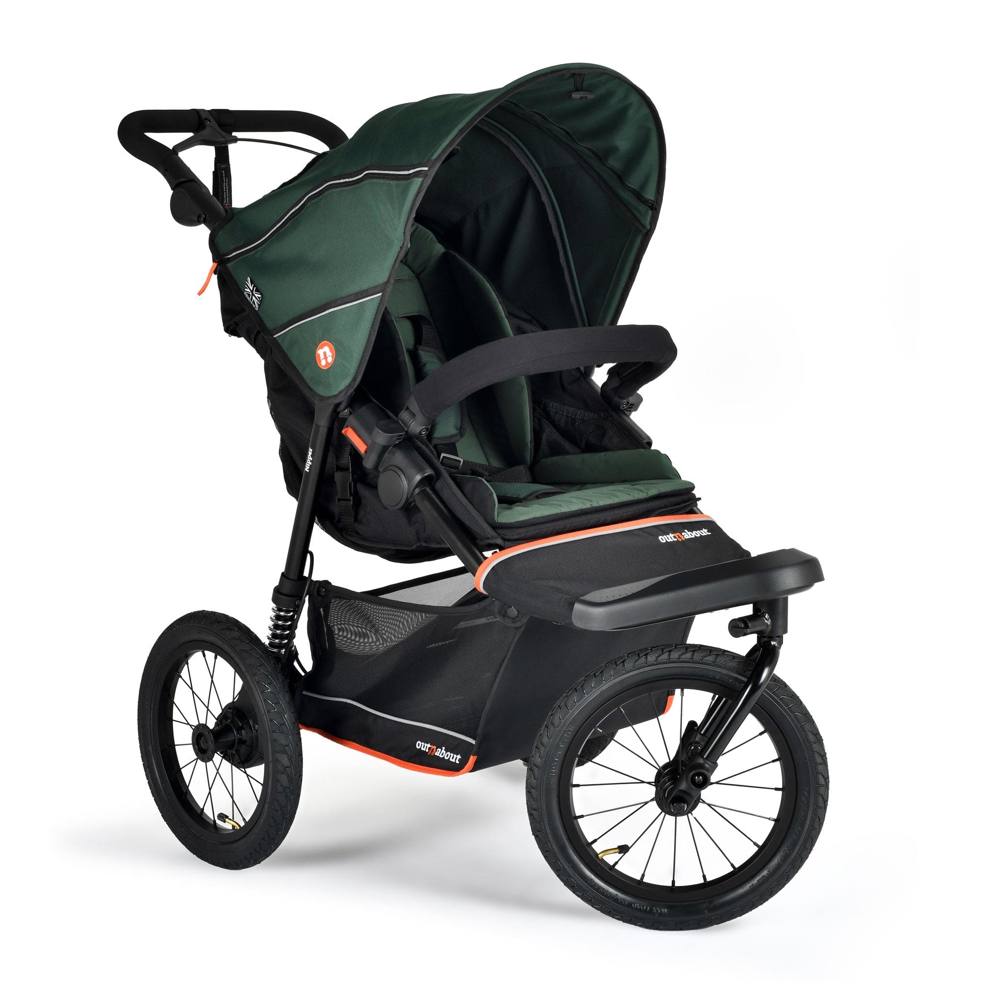 Out n About pushchairs & buggies Out n About Nipper V6 Plus Switch Newborn Bundle - Sycamore Green ONANIP-01SWHBUNV6-GRN+