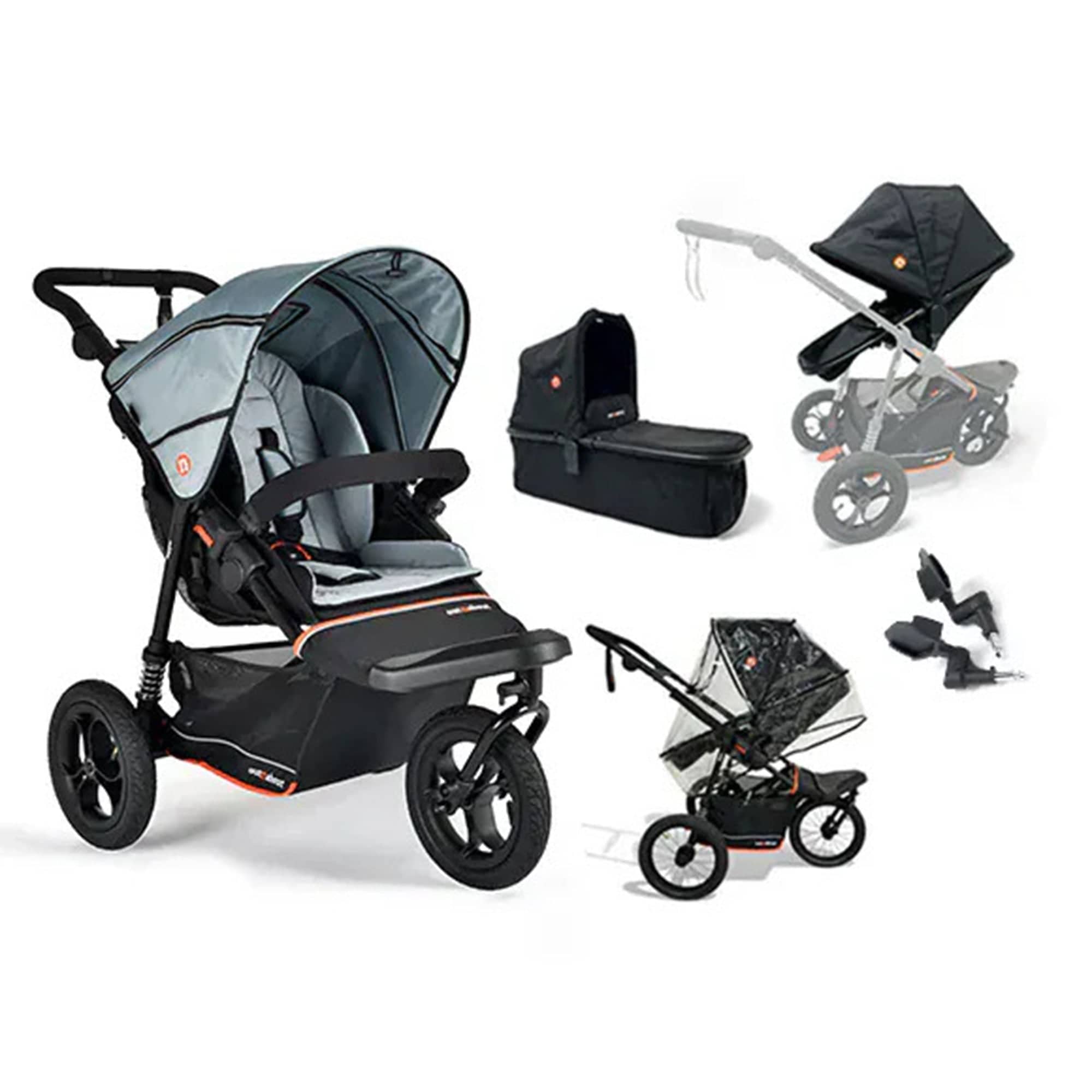 Out n About pushchairs & buggies Out n About Nipper V6 Switch Newborn Bundle - Rock Salt Grey ONANIP-01SWHBUNV6-GRY