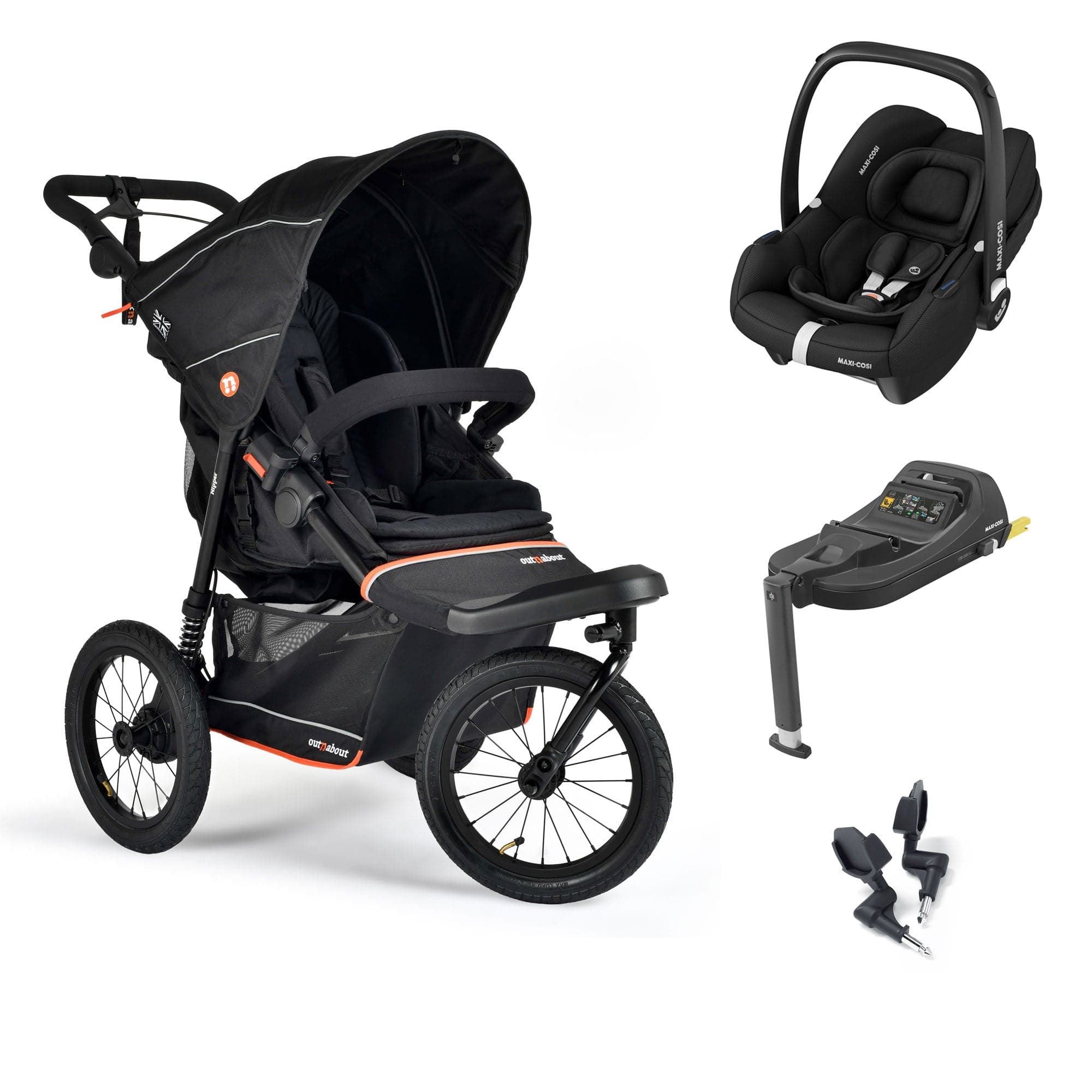 Out n About travel systems Out n About Nipper V6 Plus Travel System - Summit Black 21331-MC-CAB-SB