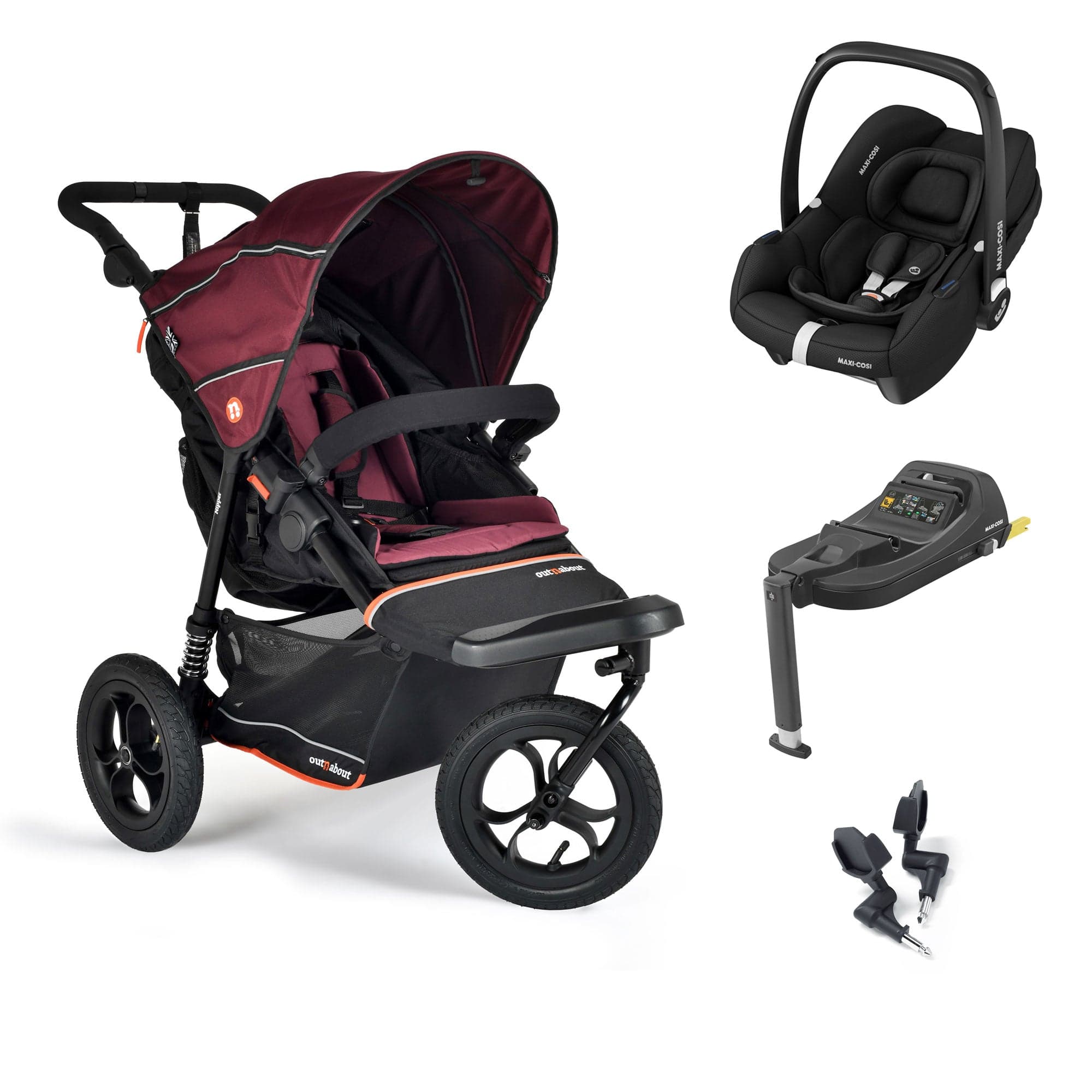 Out n About travel systems Out n About Nipper V6 Travel System - Brambleberry Red 21321-MC-CAB-BB