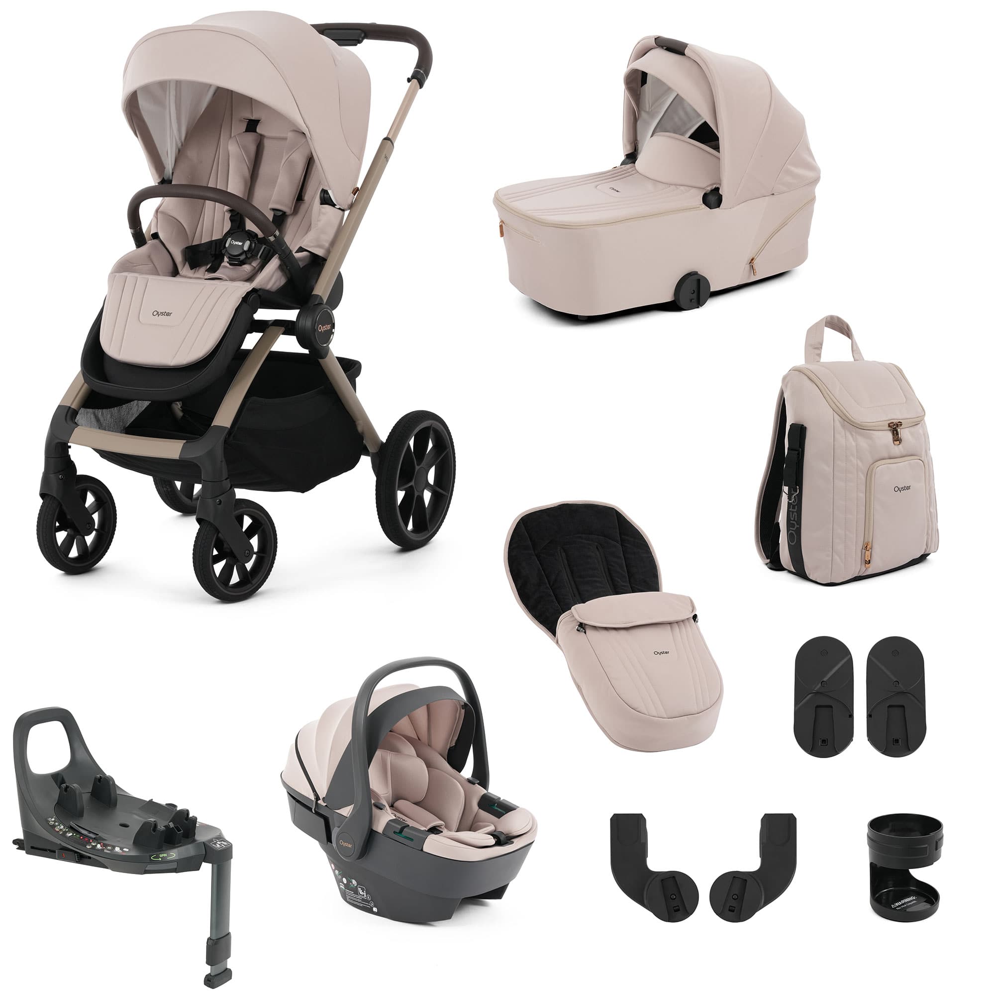 Oyster baby prams Oyster Vee Travel System Bundle - Vanilla OYS-VEE-TVS-VAN