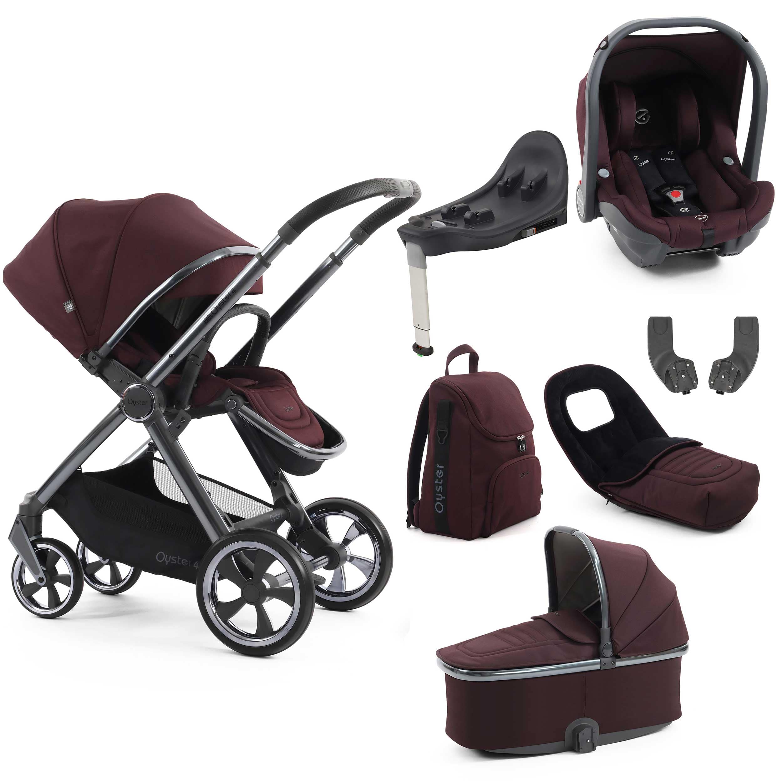 Oyster travel systems BabyStyle Oyster 4 Luxury Bundle - Mulberry 18157-MUL