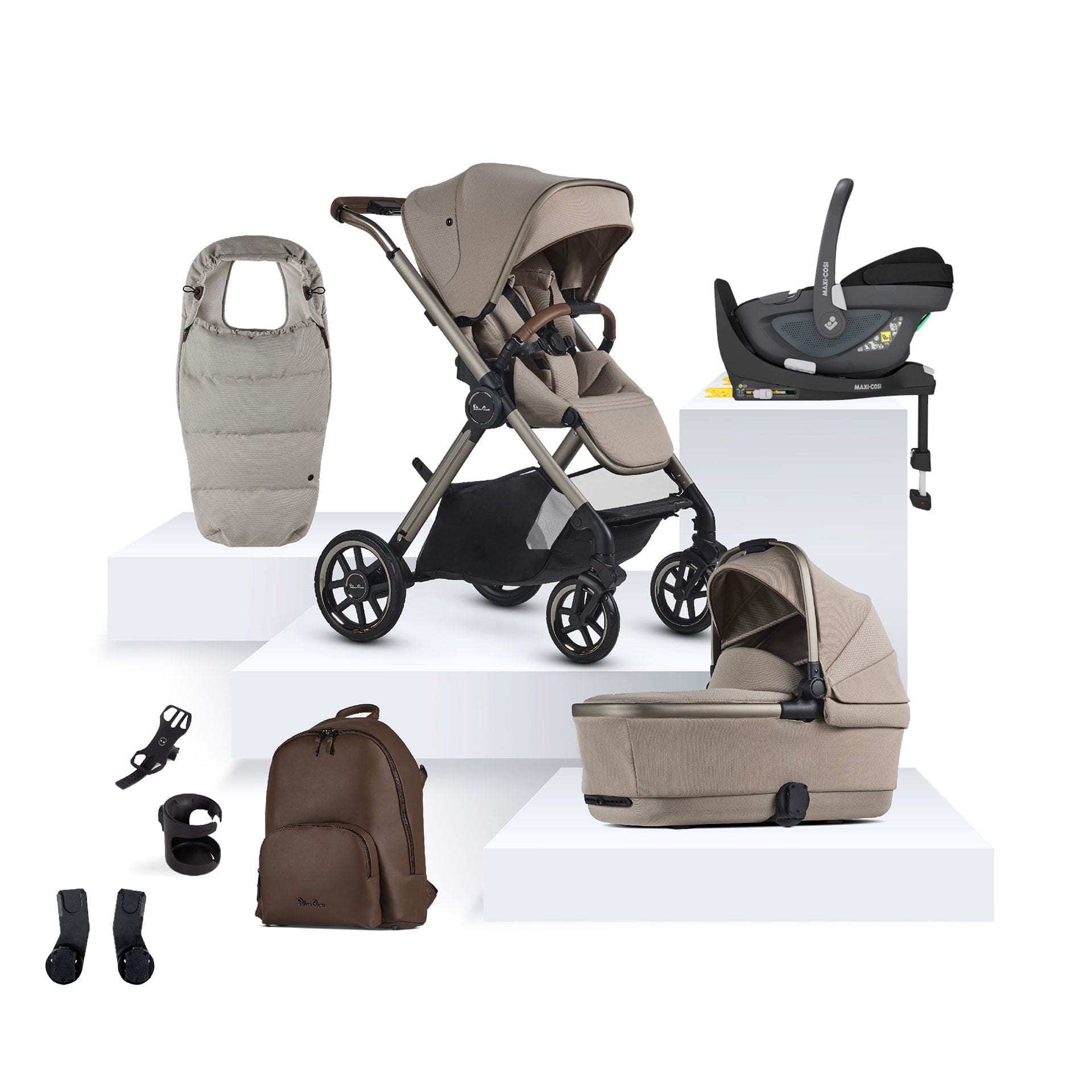 Silver Cross Baby Prams Silver Cross Reef 2 Special Edition Maxi-Cosi Travel System - Frappe 16144-FRA-1