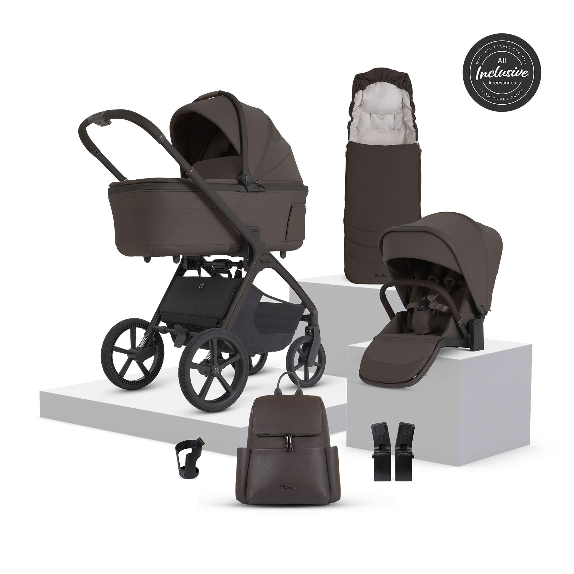 Silver Cross baby prams Silver Cross Cove 2 Accessory Bundle - Chocolate 23096-CHO