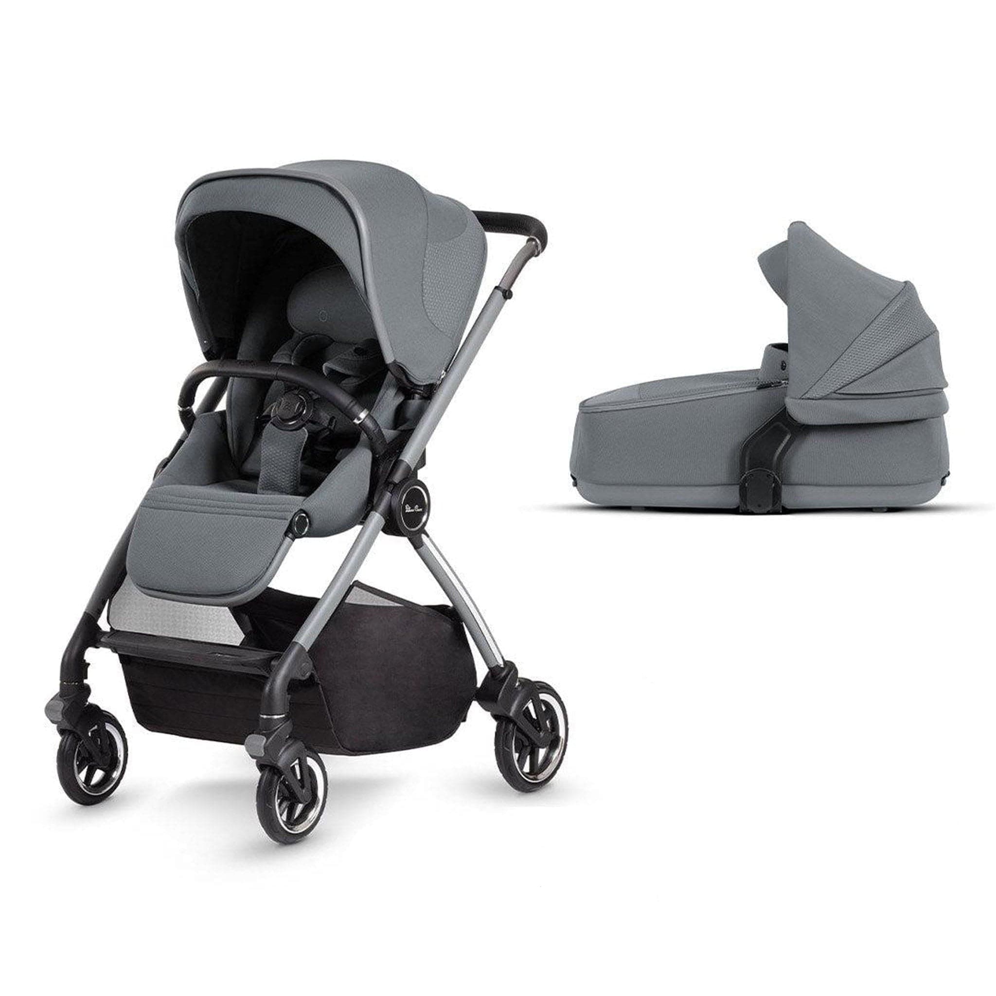 Silver Cross baby prams Silver Cross Dune with Compact Folding Carrycot - Glacier 18564-GLA