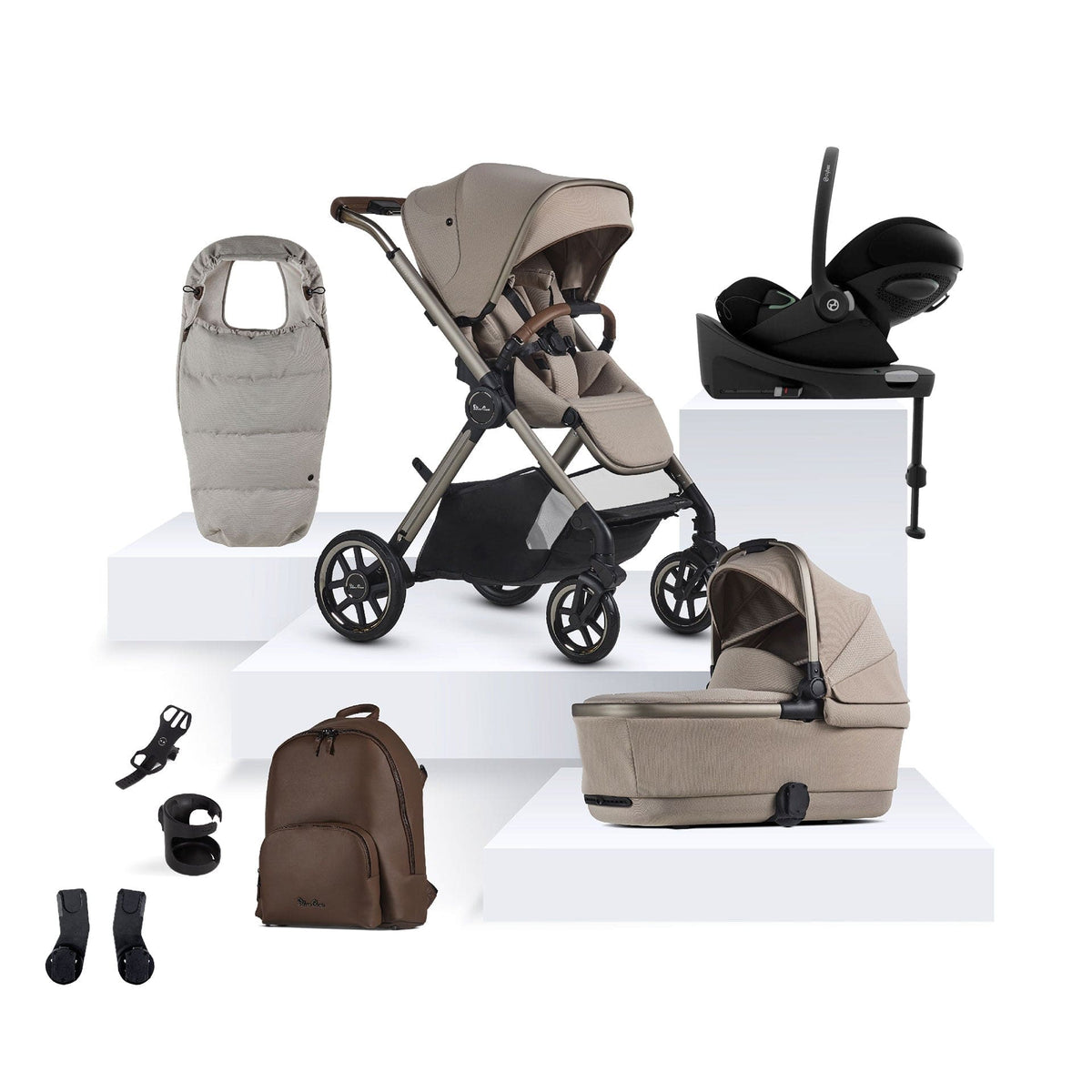 Silver Cross baby prams Silver Cross Reef 2 Special Edition Cybex Travel System - Frappe 16150-FRA-1