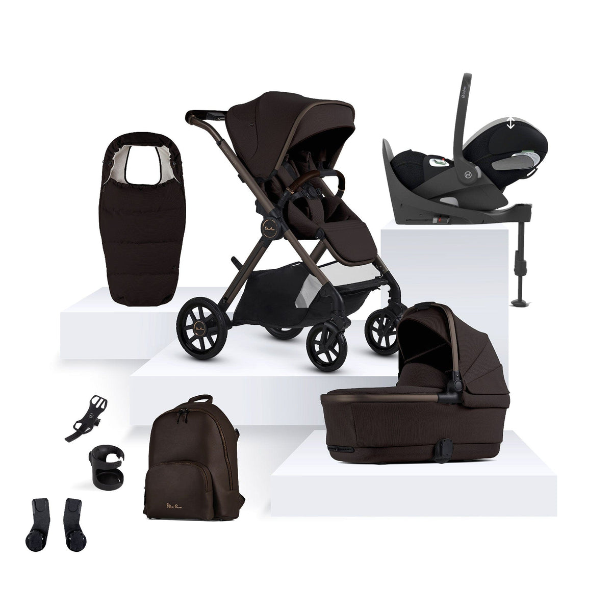 Silver Cross baby prams Silver Cross Reef 2 Special Edition Cybex Travel System - Ganache 16151-GRA-2