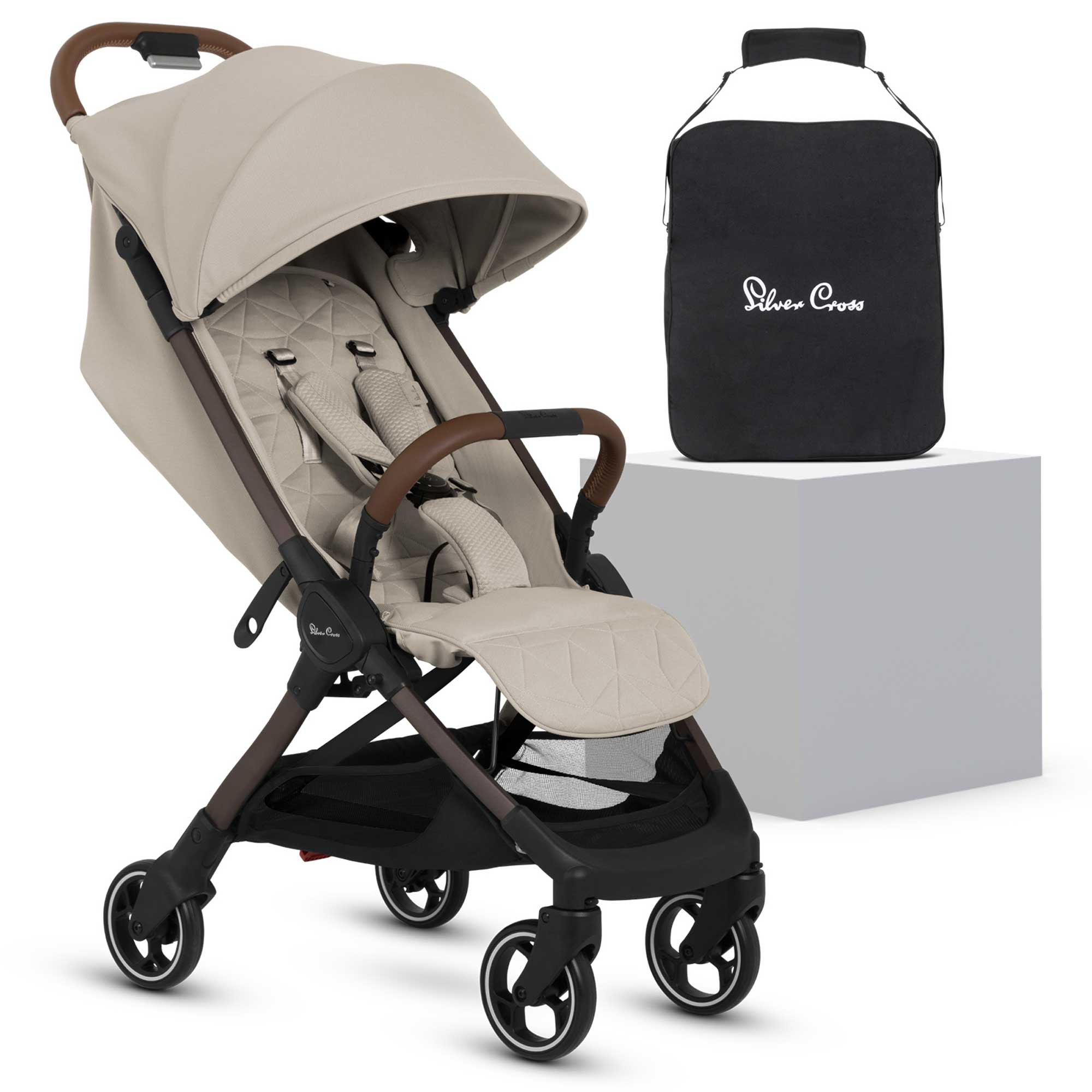 Silver Cross baby pushchairs Silver Cross Clic 2 Compact Pushchair - Latte SX2331.LT