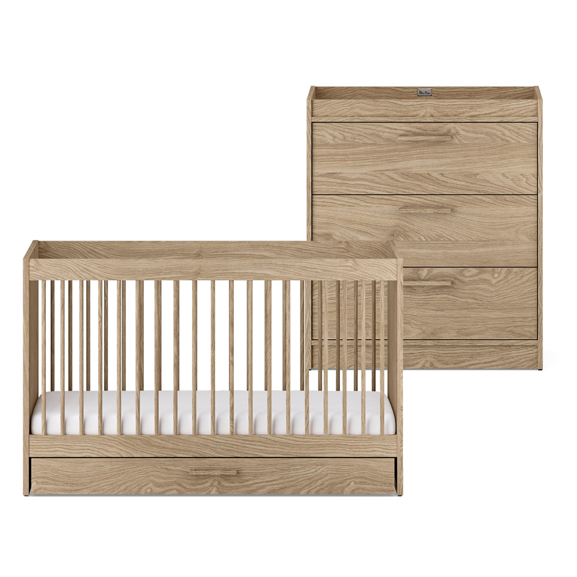 Silver Cross cot bed room sets Silver Cross Geneva 2 Piece Dresser Room Set - Oak 18924-GEN-1