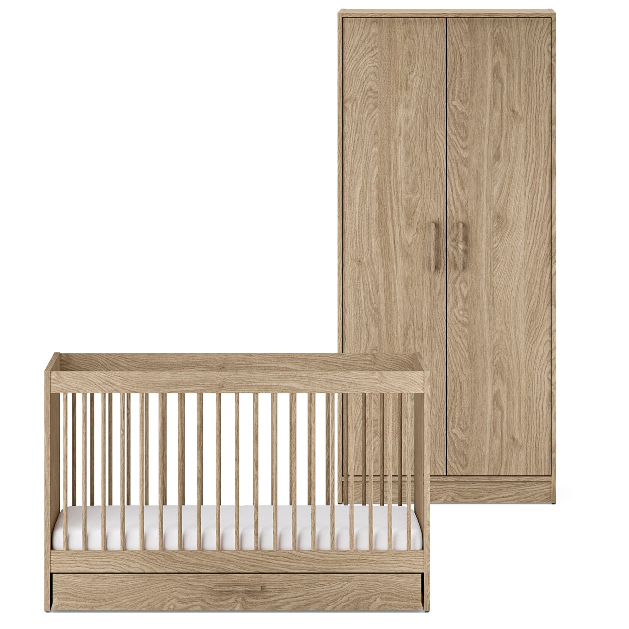 Silver Cross cot bed room sets Silver Cross Geneva 2 Piece Wardrobe Room Set - Oak 18925-GEN-1