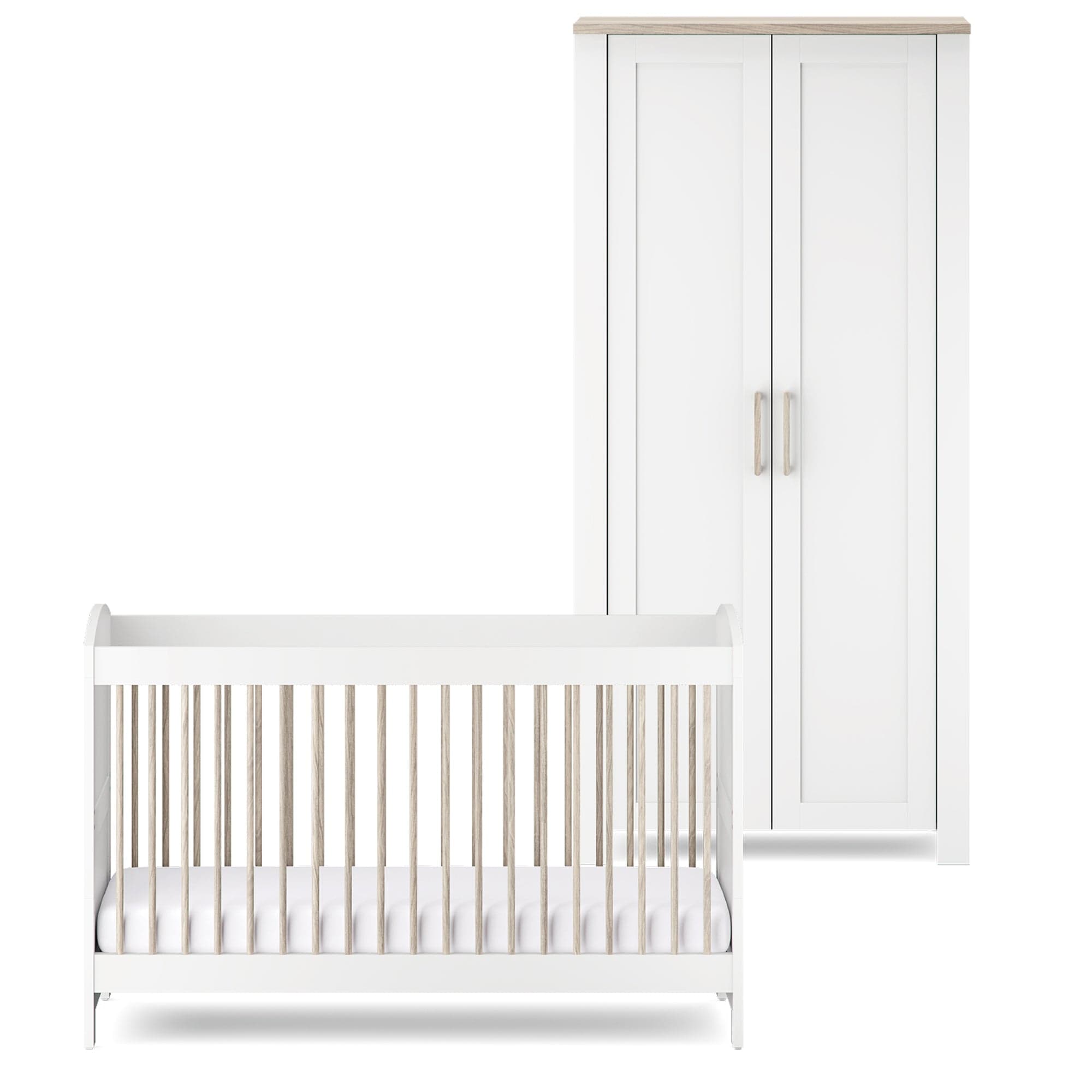 Silver Cross cot bed room sets Silver Cross Valencia 2 Piece Wardrobe Room Set - White Ash 18949-VAL
