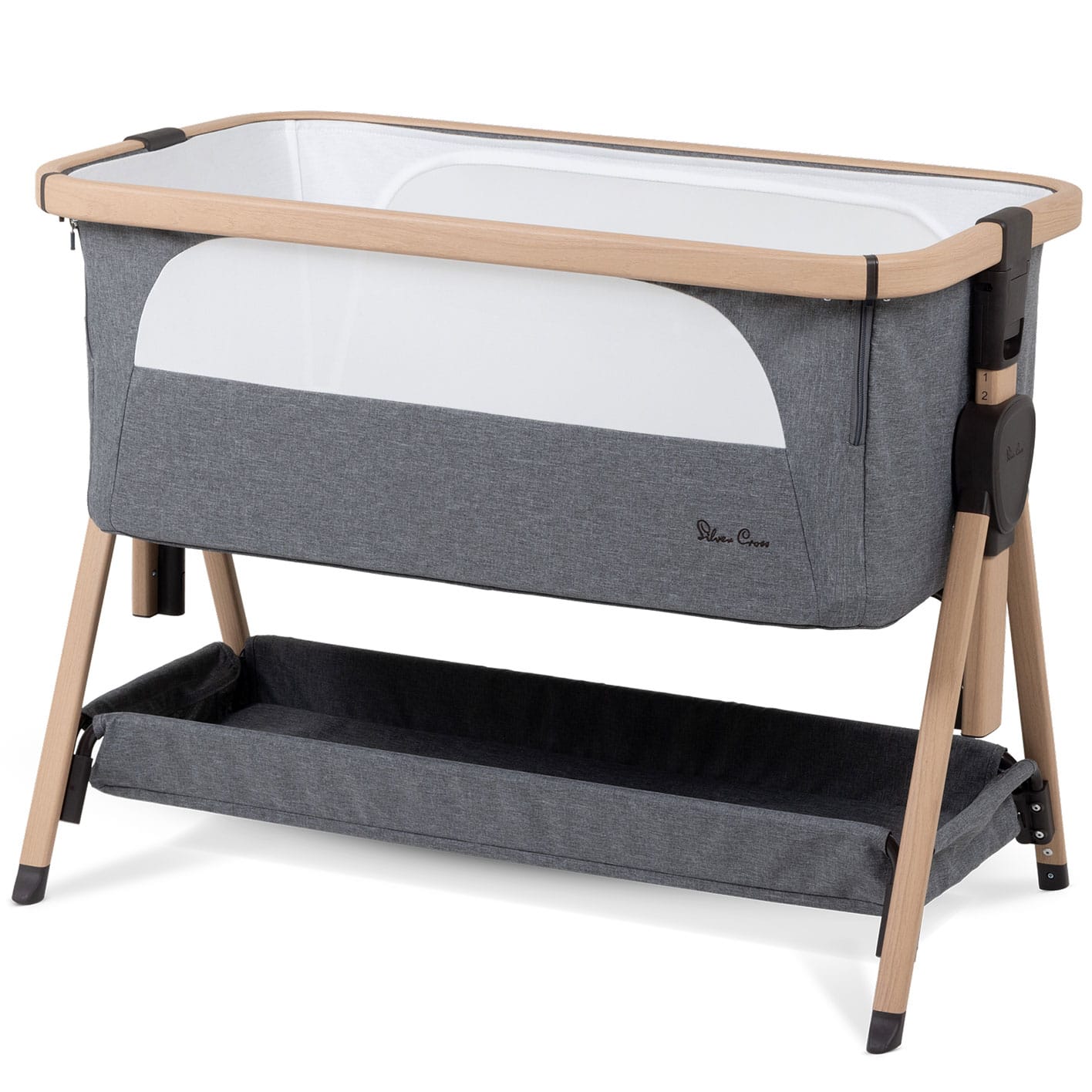 Silver Cross cribs Silver Cross Lunar Bedside Crib - Whisper Grey SX8172.WG