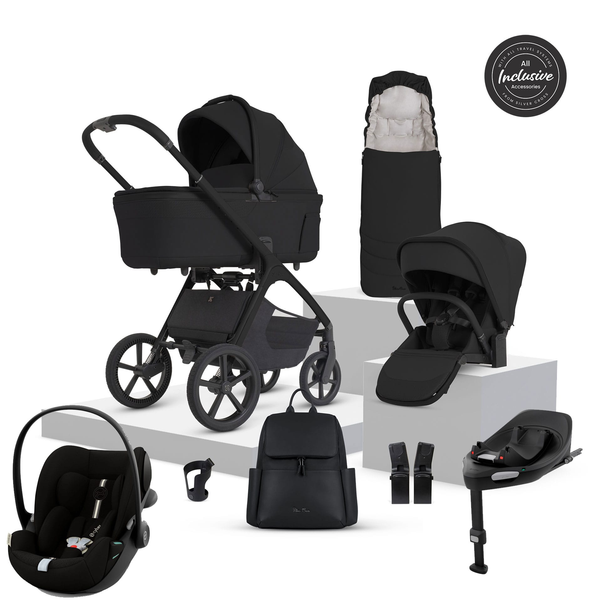 Silver Cross travel systems Silver Cross Cove 2 Cybex Travel System - Onyx 23126-ONY