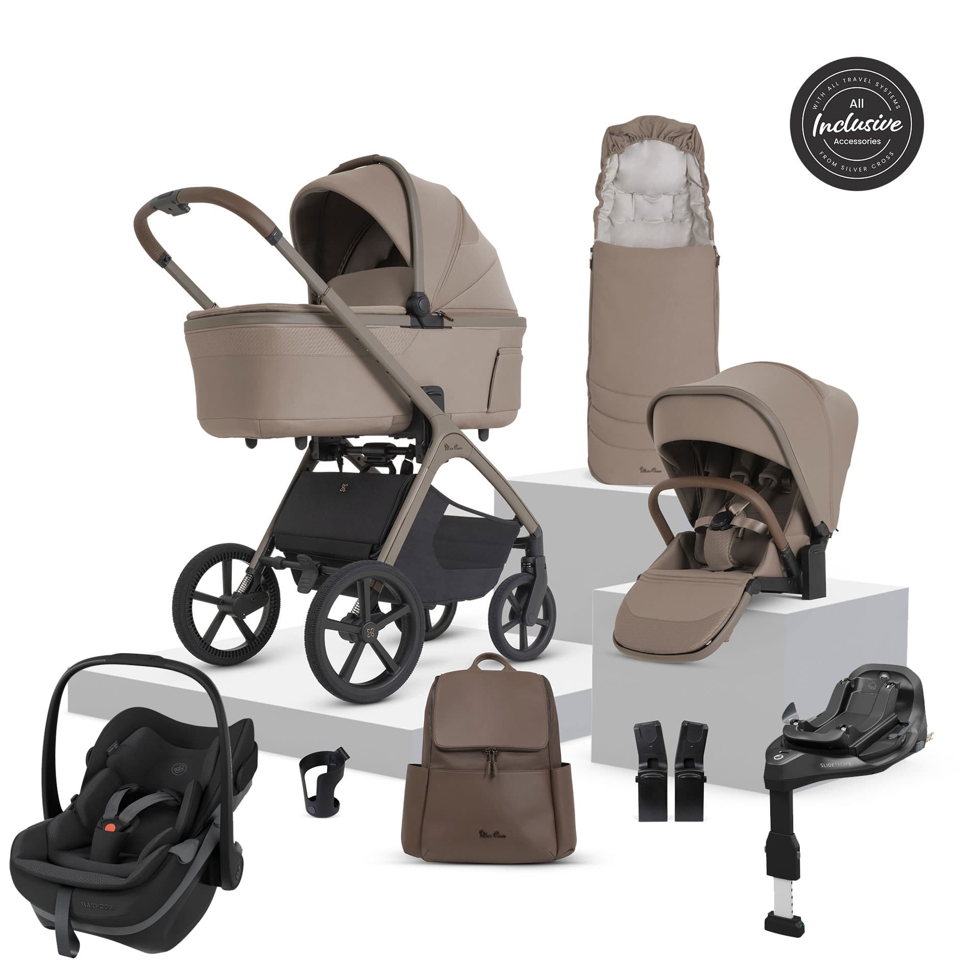 Silver Cross travel systems Silver Cross Cove 2 Maxi-Cosi Travel System - Champagne 23121-CHA