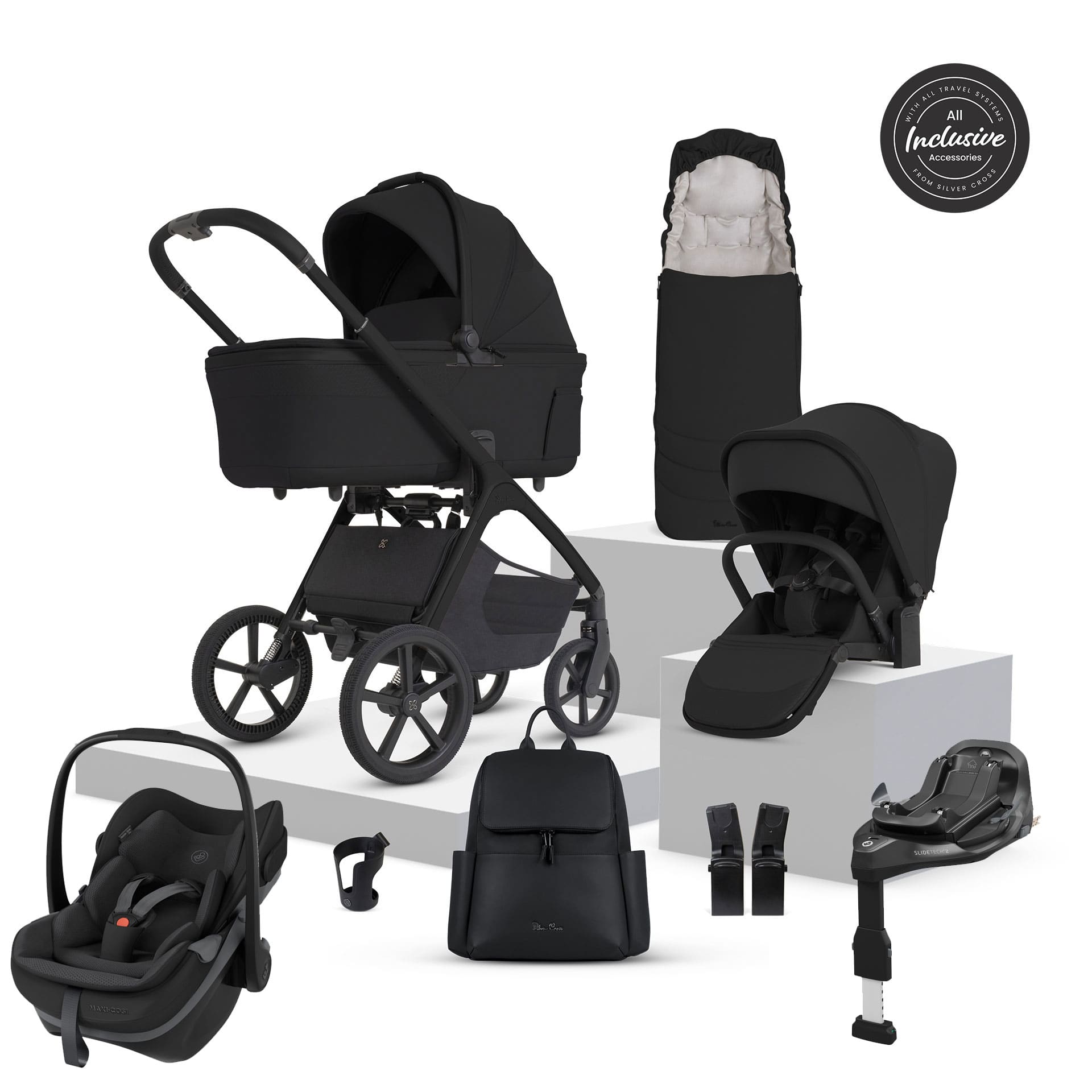 Silver Cross travel systems Silver Cross Cove 2 Maxi-Cosi Travel System - Onyx 23121-ONY