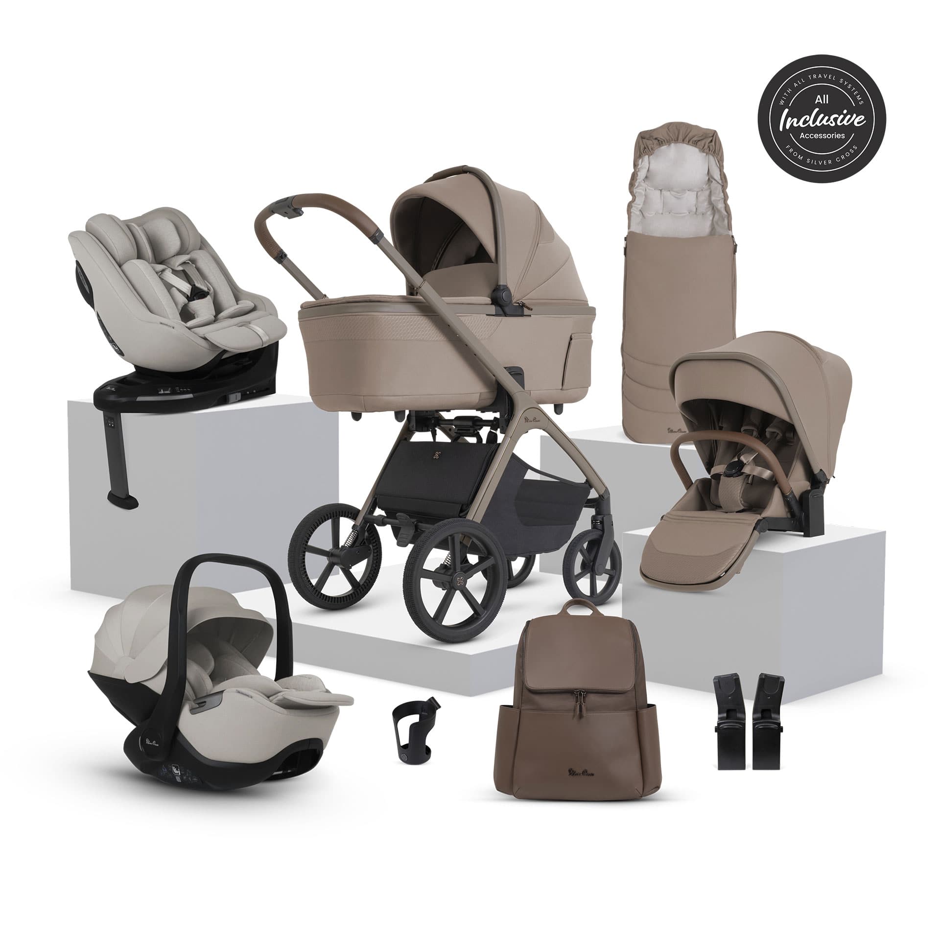 Silver Cross travel systems Silver Cross Cove 2 Ultimate 360 Family Bundle - Champagne
