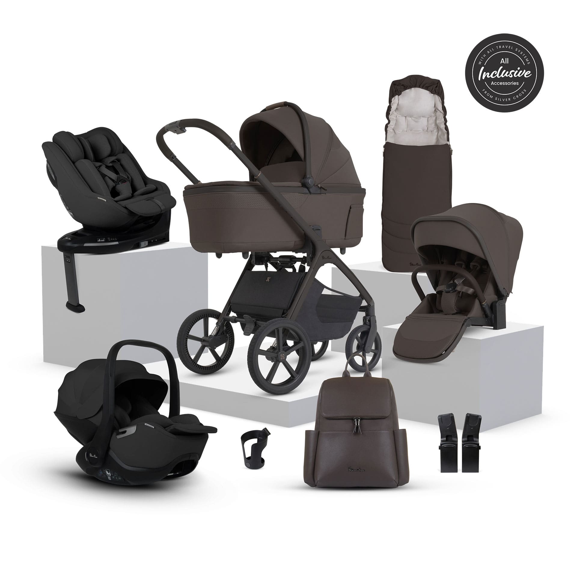 Silver Cross travel systems Silver Cross Cove 2 Ultimate 360 Family Bundle - Chocolate