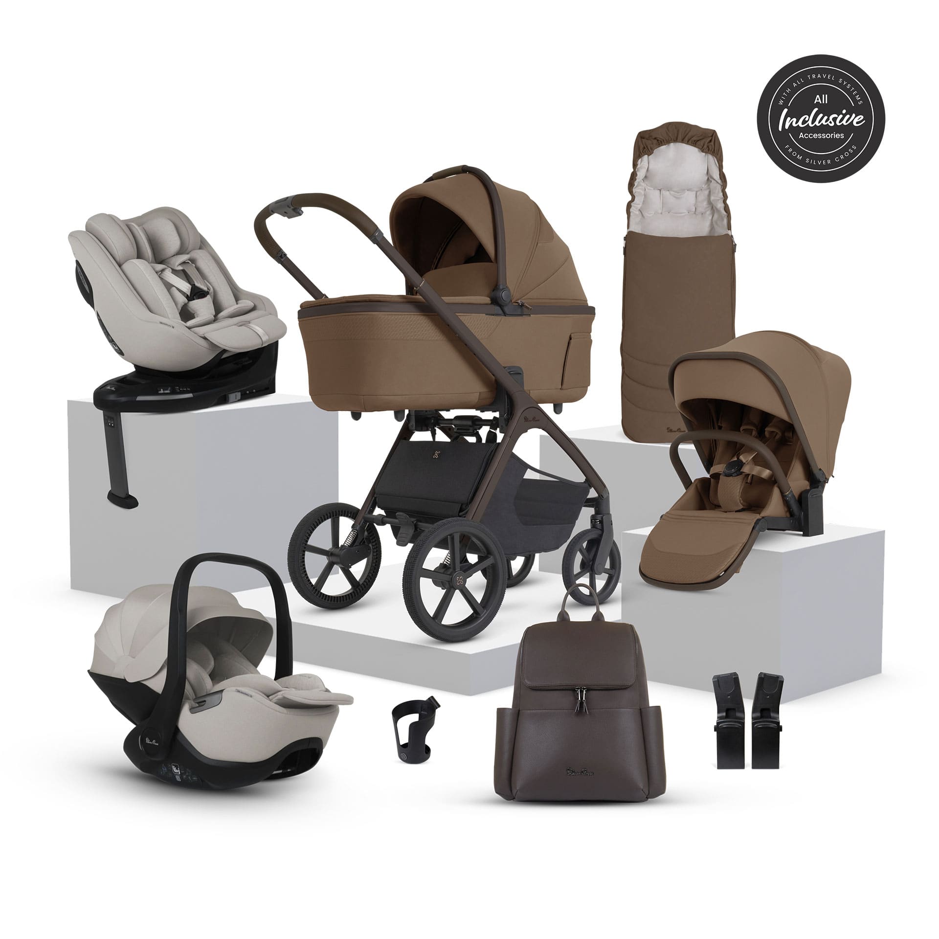 Silver Cross travel systems Silver Cross Cove 2 Ultimate 360 Family Bundle - Maple 23111-MAP-1