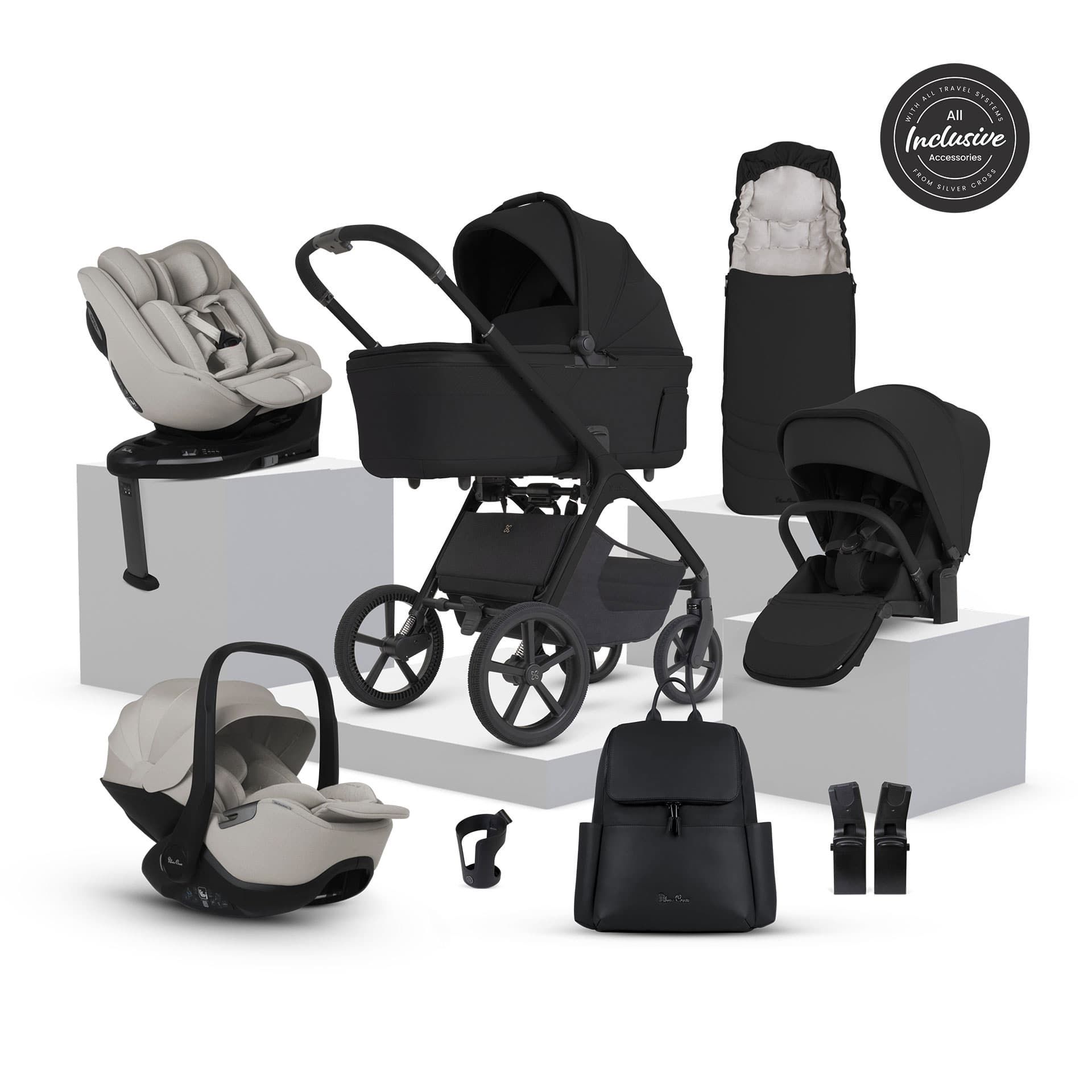 Silver Cross travel systems Silver Cross Cove 2 Ultimate 360 Family Bundle - Onyx 23111-ONY-1