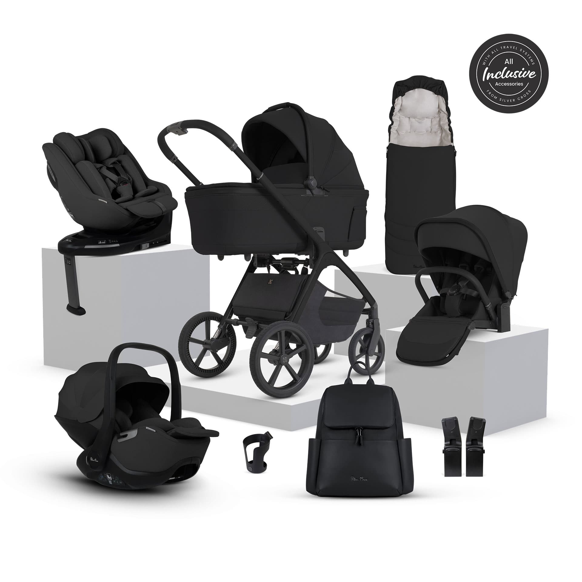 Silver Cross travel systems Silver Cross Cove 2 Ultimate 360 Family Bundle - Onyx 23111-ONY