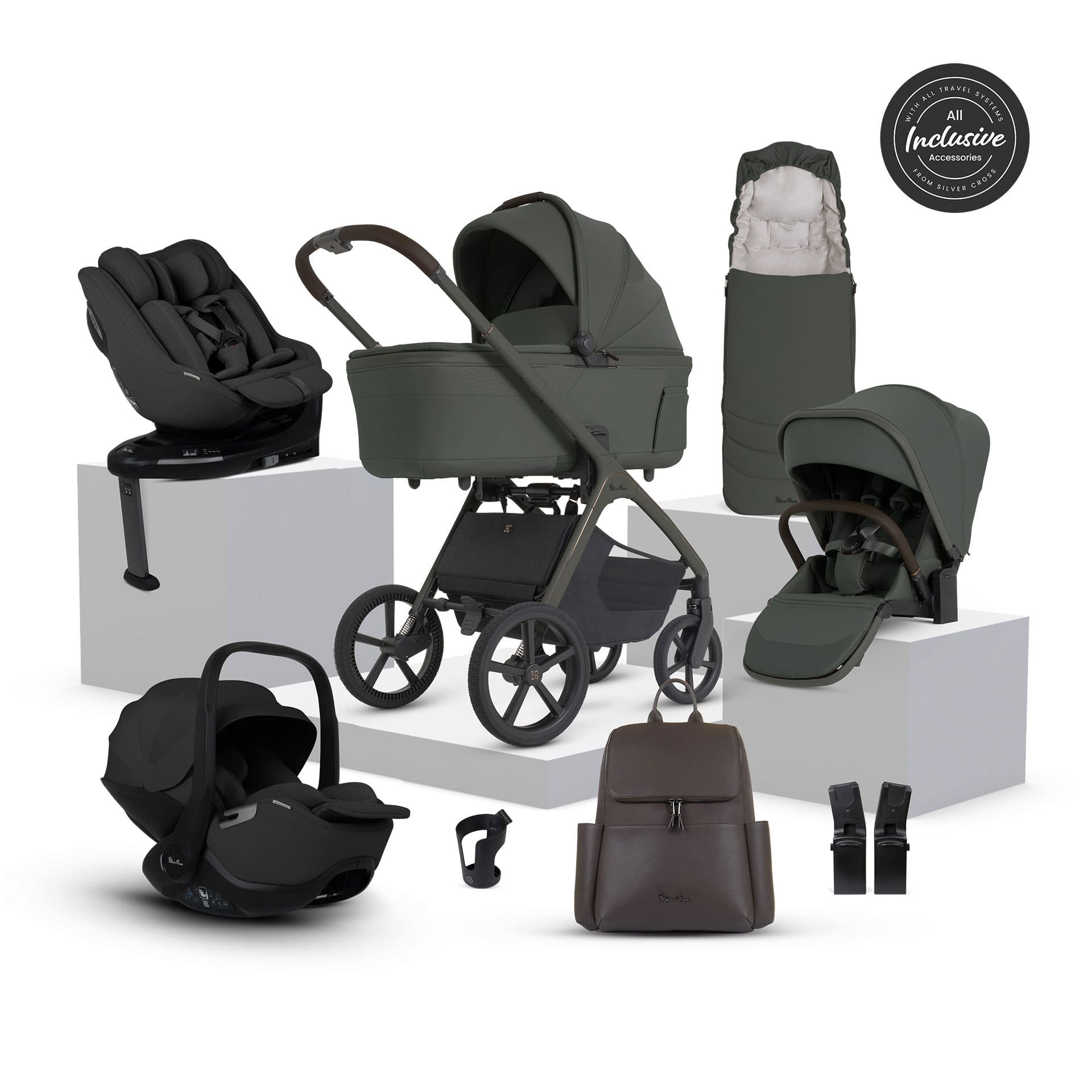 Silver Cross travel systems Silver Cross Cove 2 Ultimate 360 Family Bundle - Pewter 23111-PEW