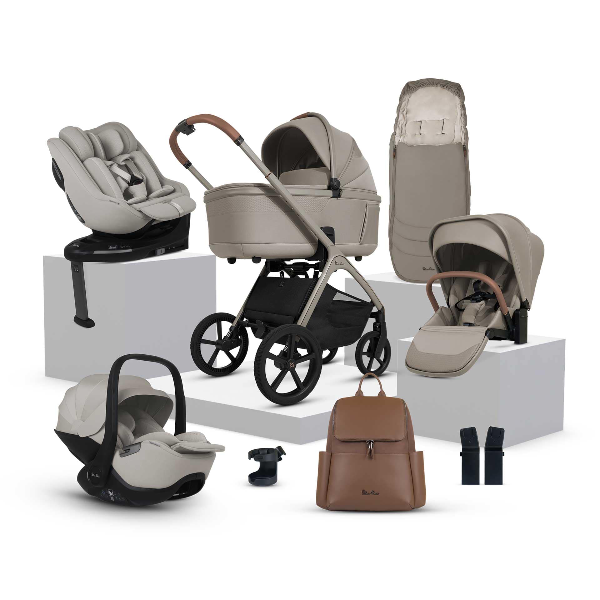 Silver Cross travel systems Silver Cross Cove Ultimate 360 Family Car Seat Bundle - Champagne ICF.CPT