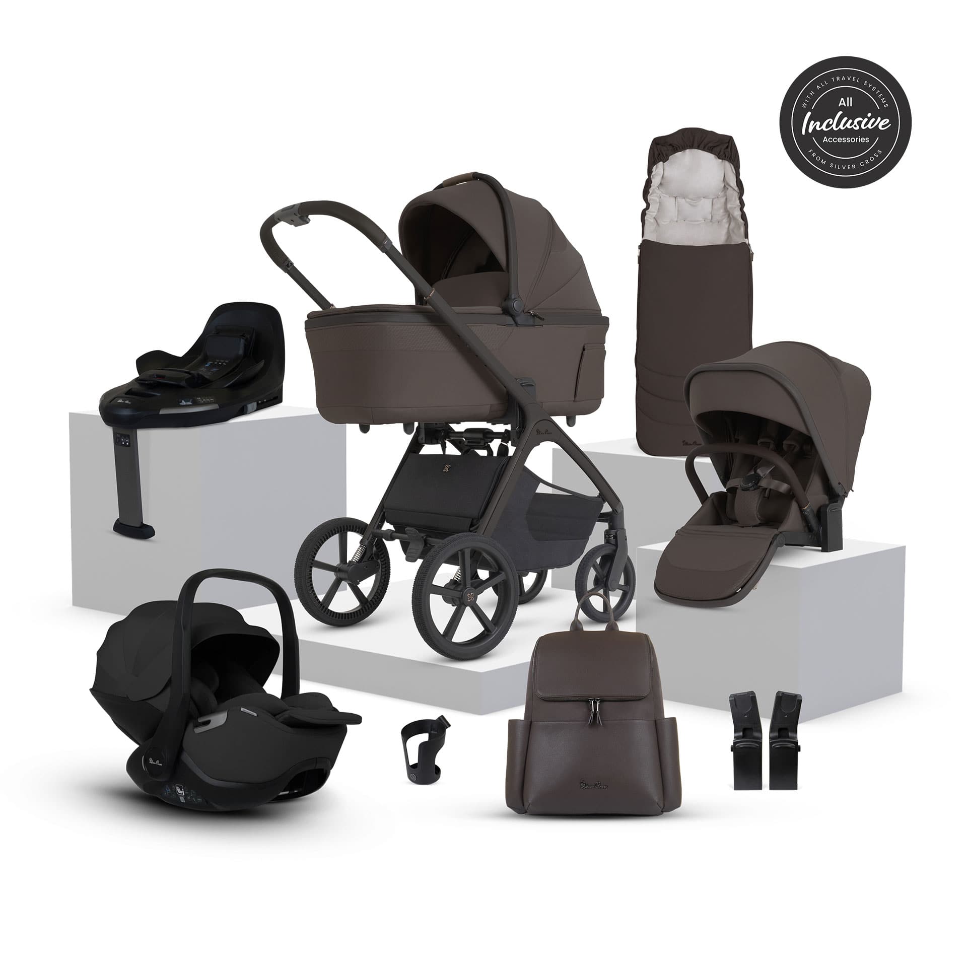Silver Cross travel systems Silver Cross Cove Ultimate 360 Infant Carrier Bundle - Chocolate