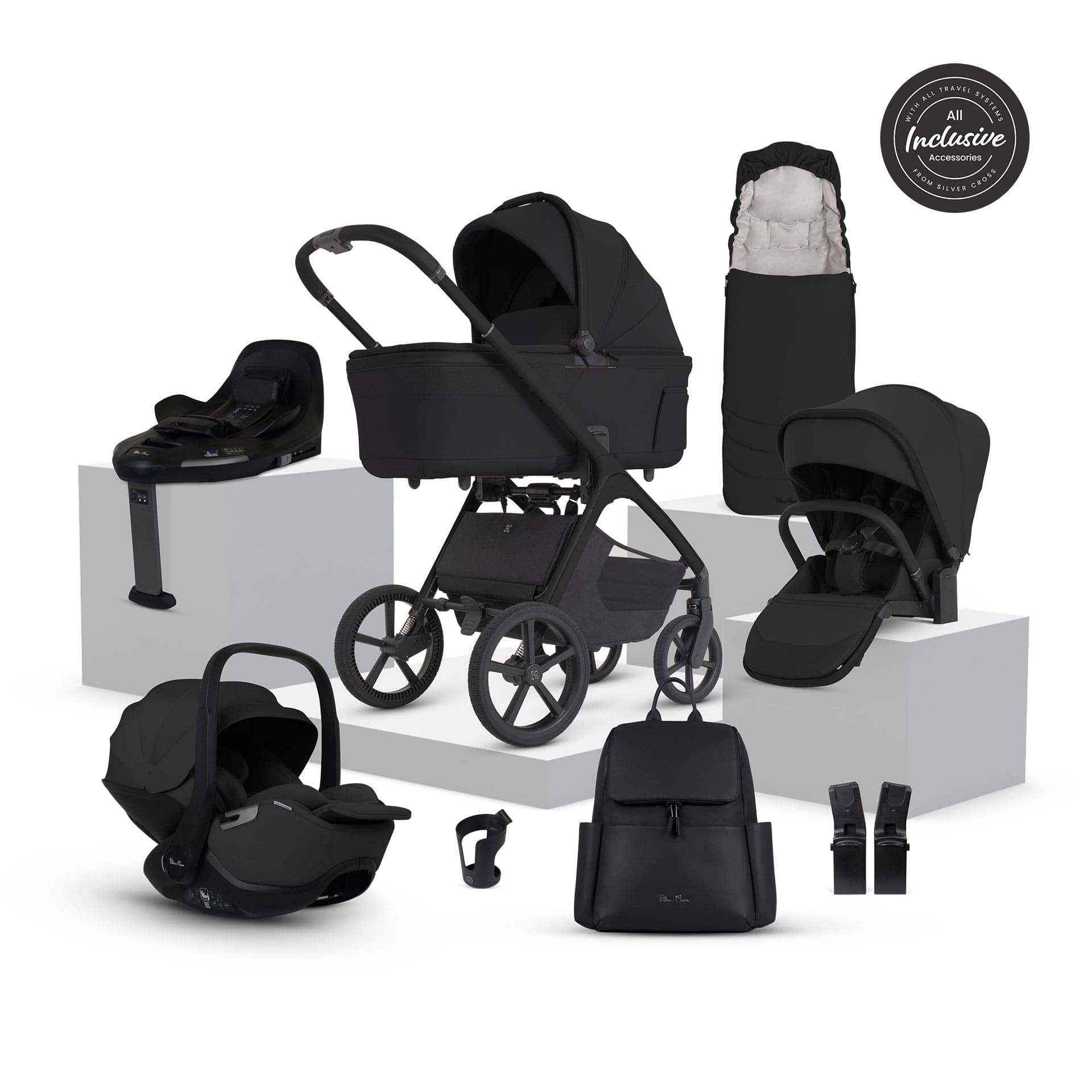 Silver Cross travel systems Silver Cross Cove Ultimate 360 Infant Carrier Bundle - Onyx