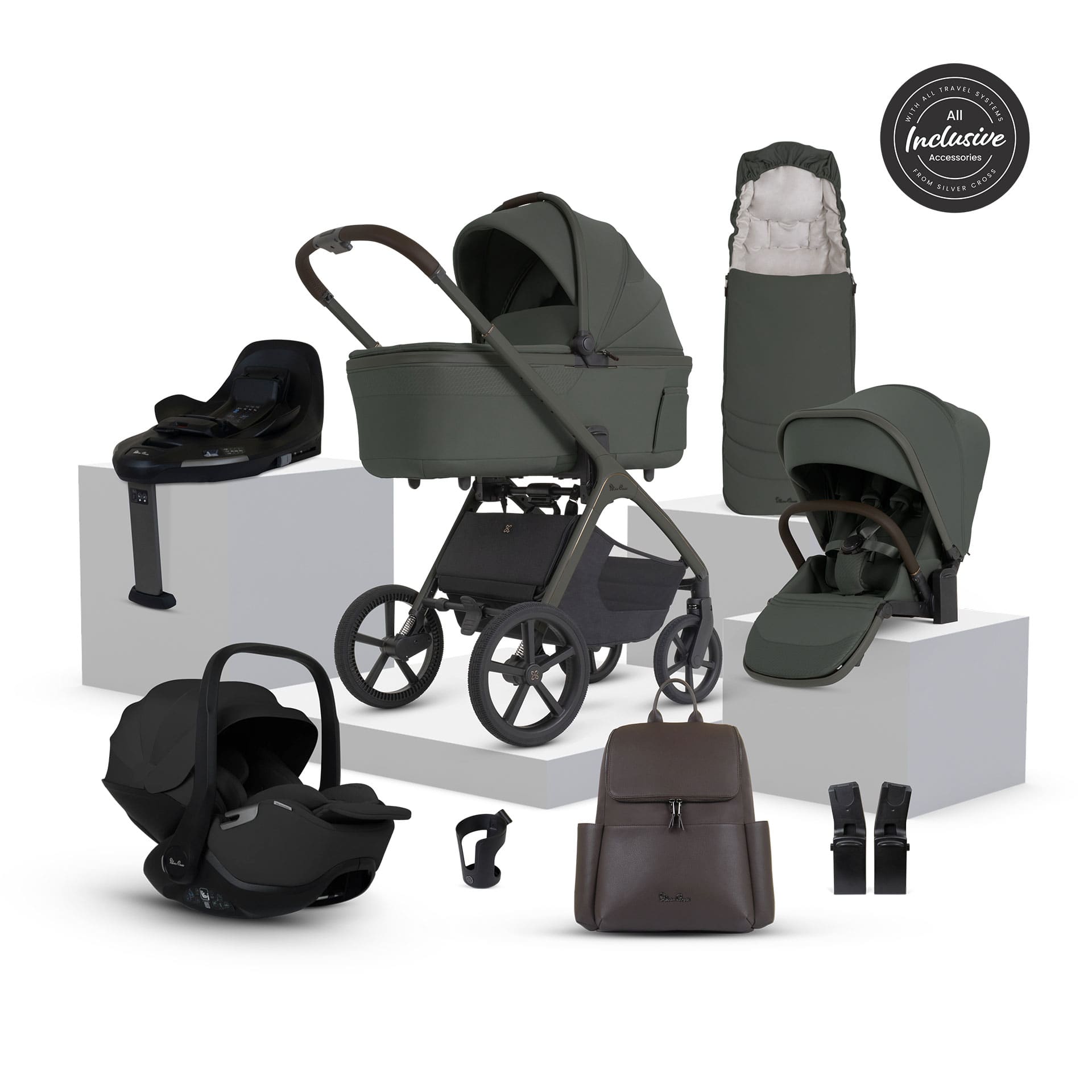 Silver Cross travel systems Silver Cross Cove Ultimate 360 Infant Carrier Bundle - Pewter