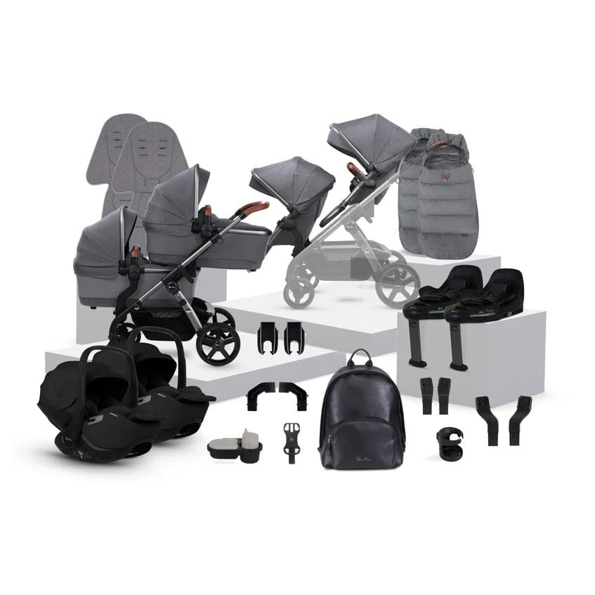 Silver Cross travel systems Silver Cross Wave 3 Twin Travel System - Lunar 19144-TWN-LUN