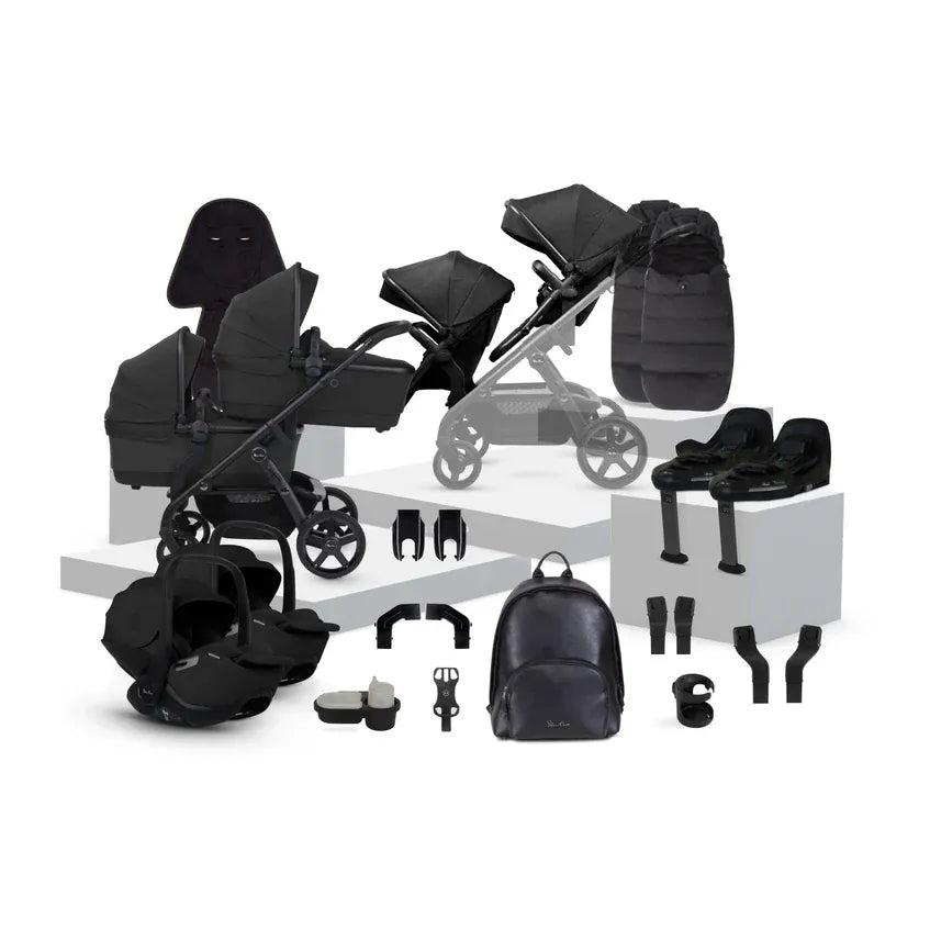 Silver Cross travel systems Silver Cross Wave 3 Twin Travel System - Onyx 19145-TWN-ONX
