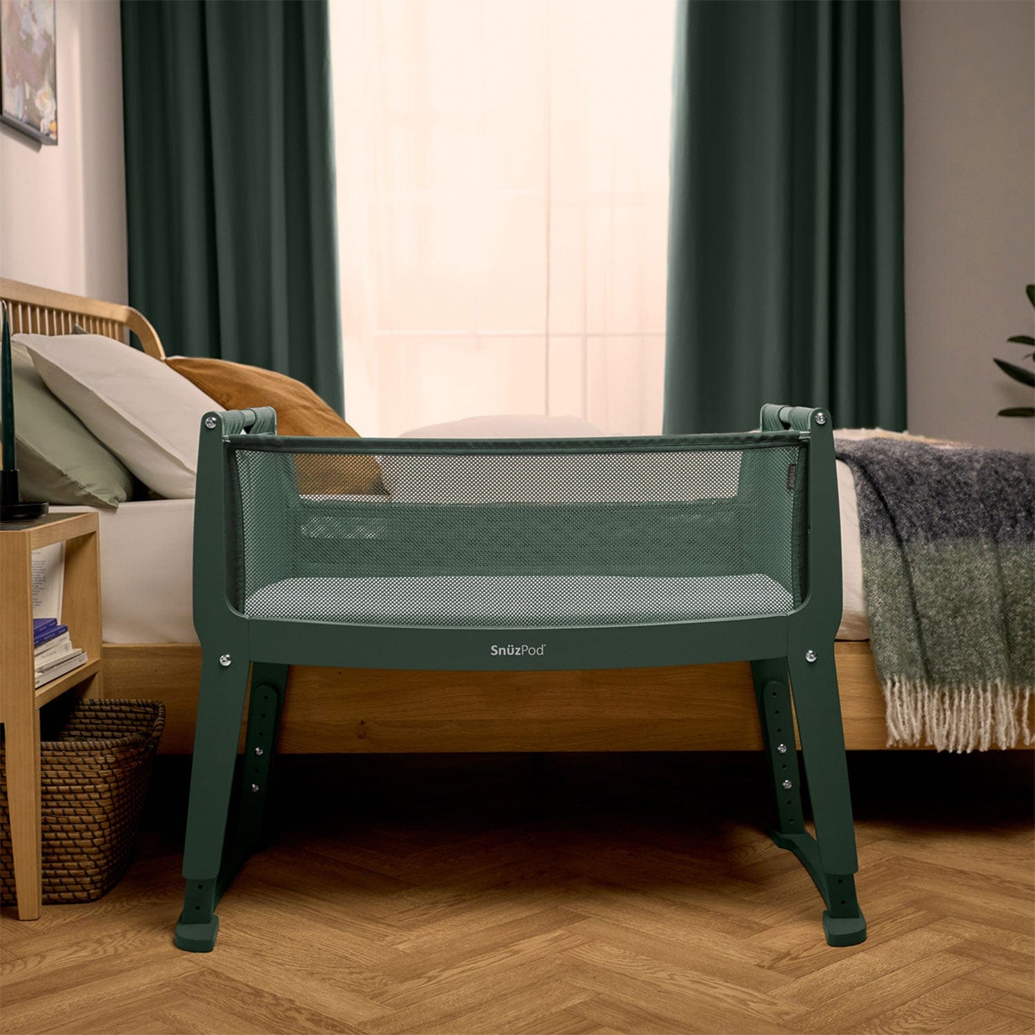 SnuzPod cribs SnuzPod4 Studio Bedside Crib  - Berlin Green FN032A