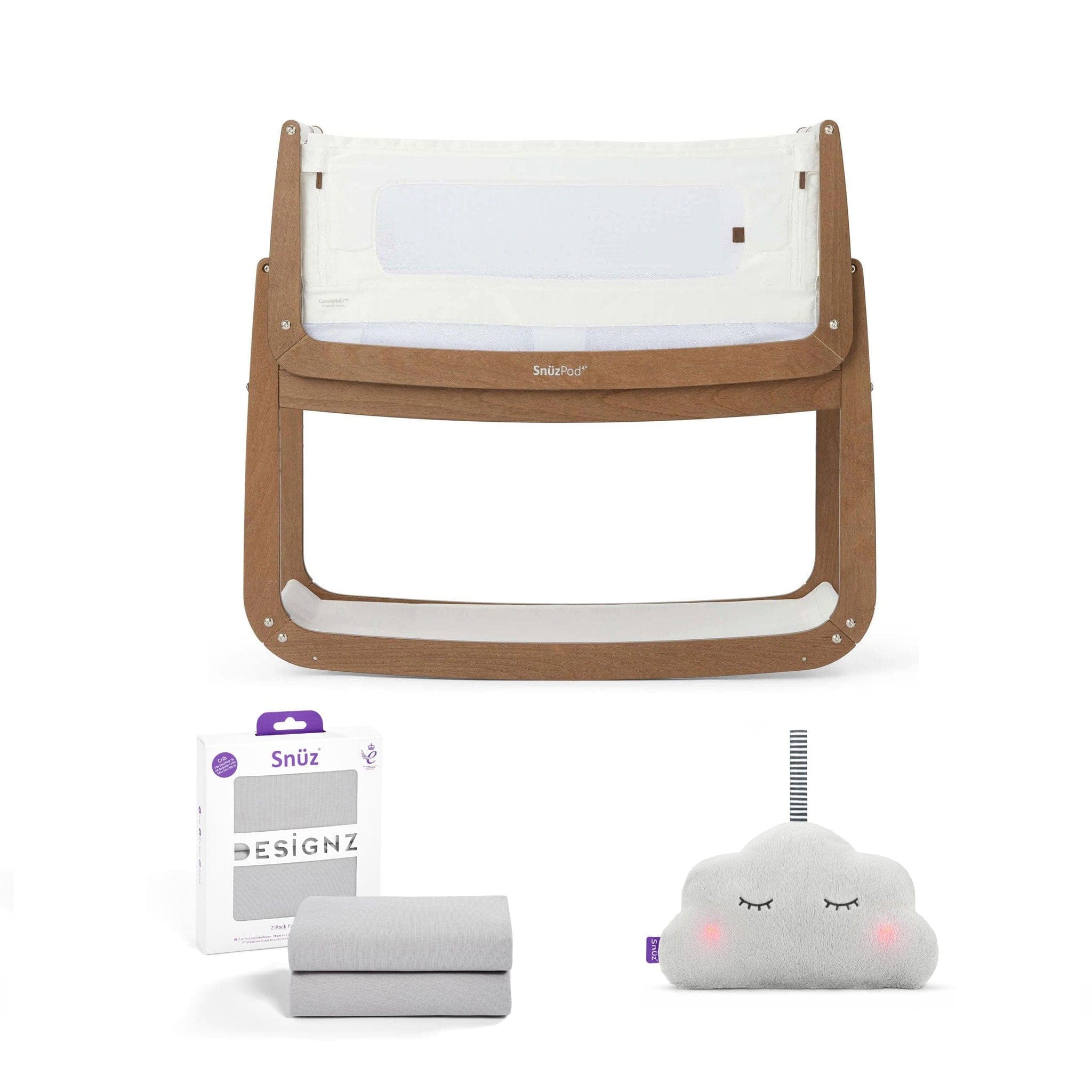 SnuzPod cribs SnüzPod 4 Sleep Time Bundle in Natural Edit Walnut 13762-WAL