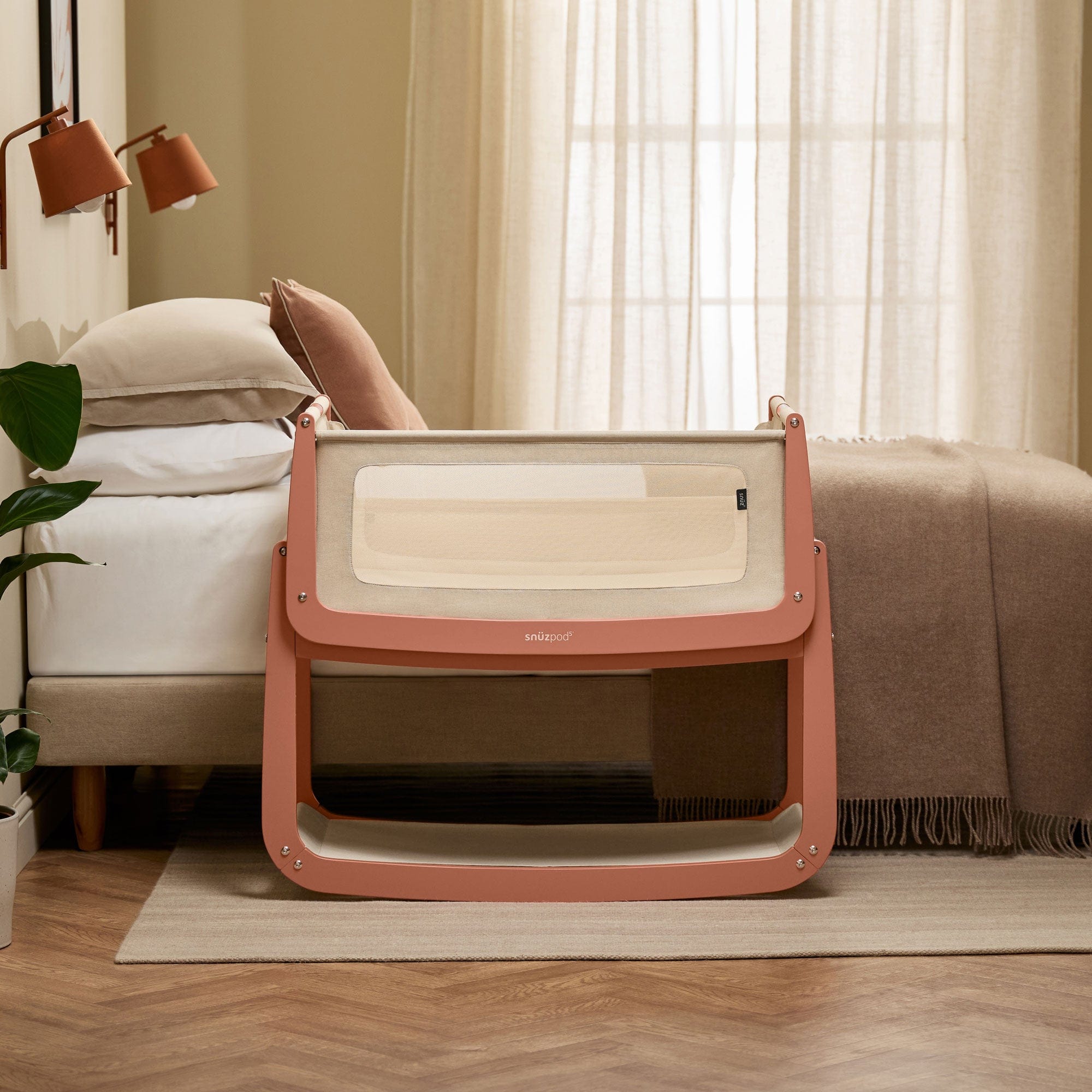 SnuzPod cribs SnüzPod 5 Bedside Crib - Terracotta