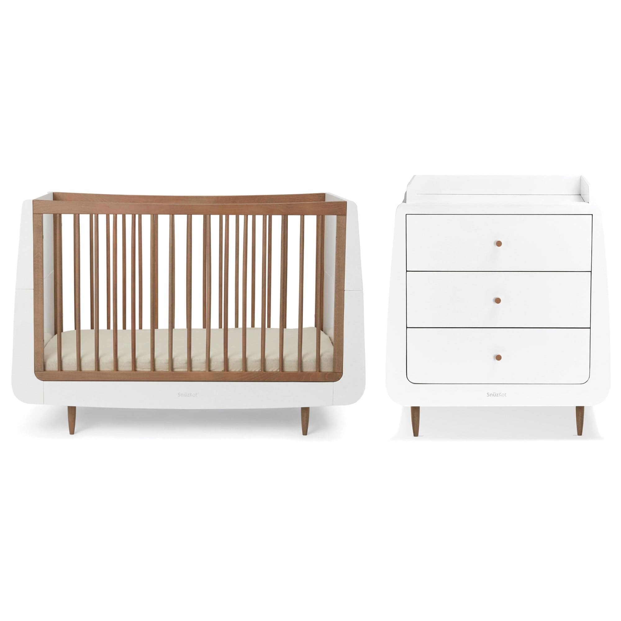 SnuzPod nursery room sets SnüzKot Skandi 2 Piece Nursery Furniture Set - Walnut FN007NN