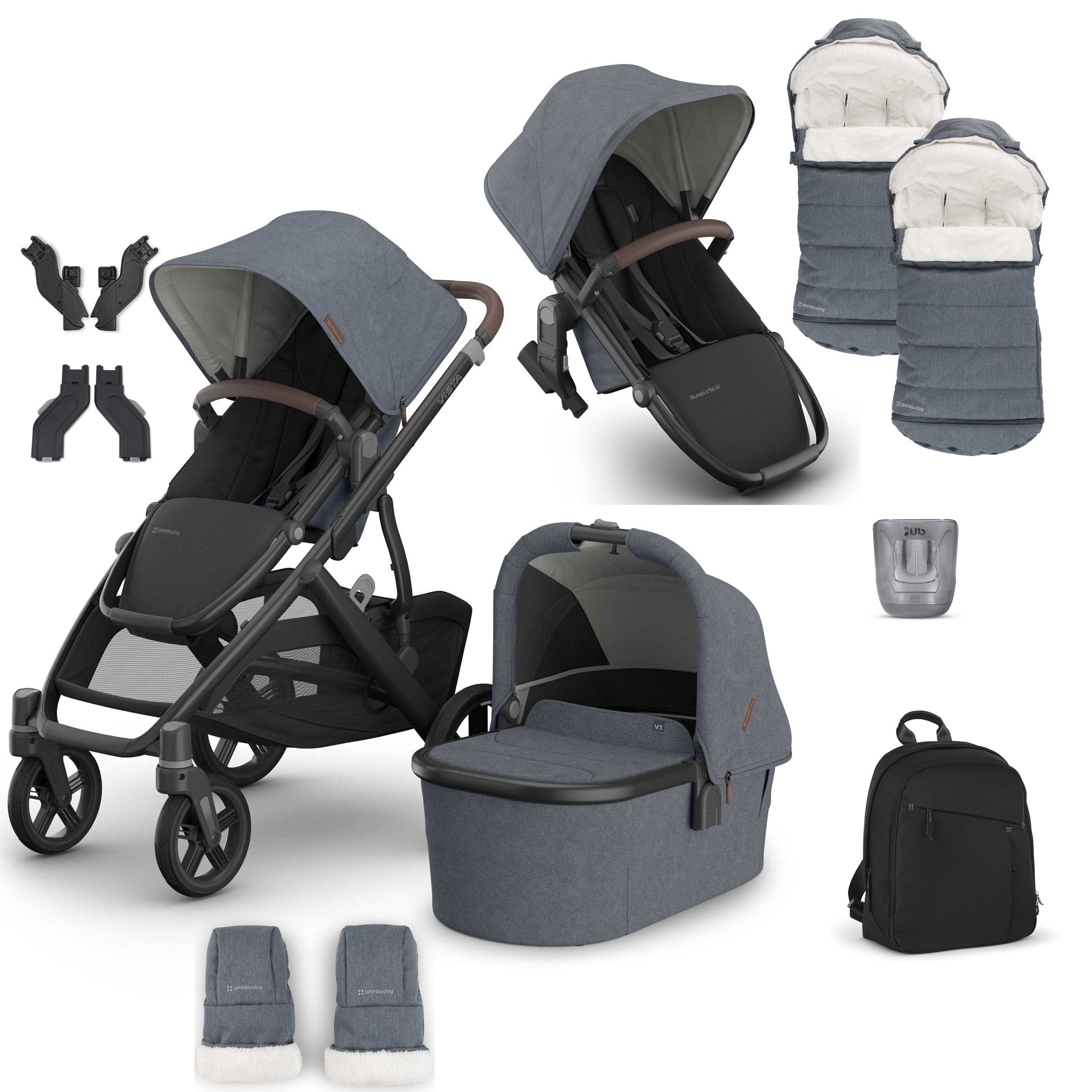 Uppababy double buggies Uppababy Vista V3 Duo Complete Bundle - Julian VIS-DUO-COM-JUL