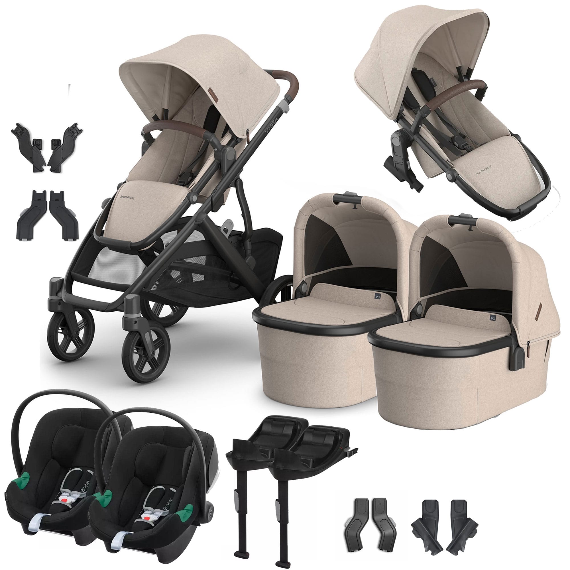 Uppababy travel systems Uppababy Vista V3 Twin Cybex Travel System - Ada