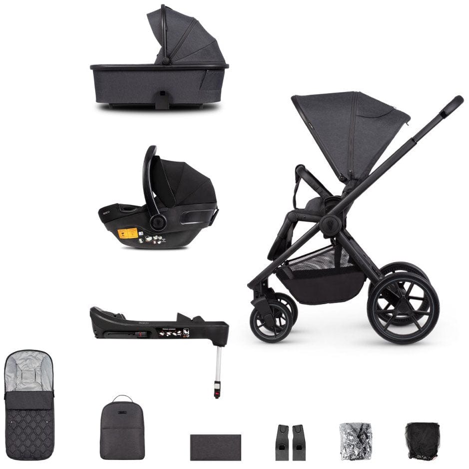 Venicci baby prams Venicci Tinum Edge 3 in 1 Travel System Plus Base - Charcoal 2000610402