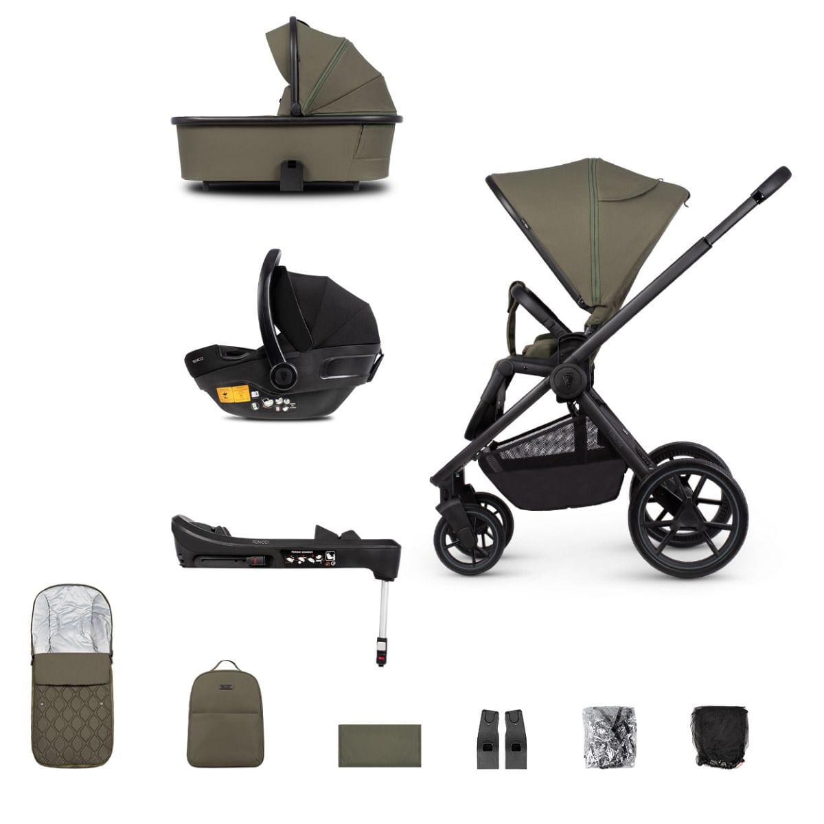 Venicci baby prams Venicci Tinum Edge 3 in 1 Travel System Plus Base -Moss 5905261331793