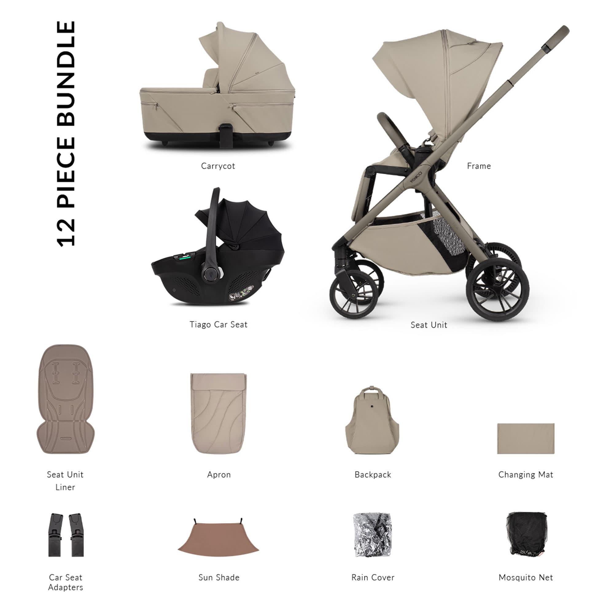 Venicci baby prams Venicci Tila Comfort Bundle - Latte 2001310312