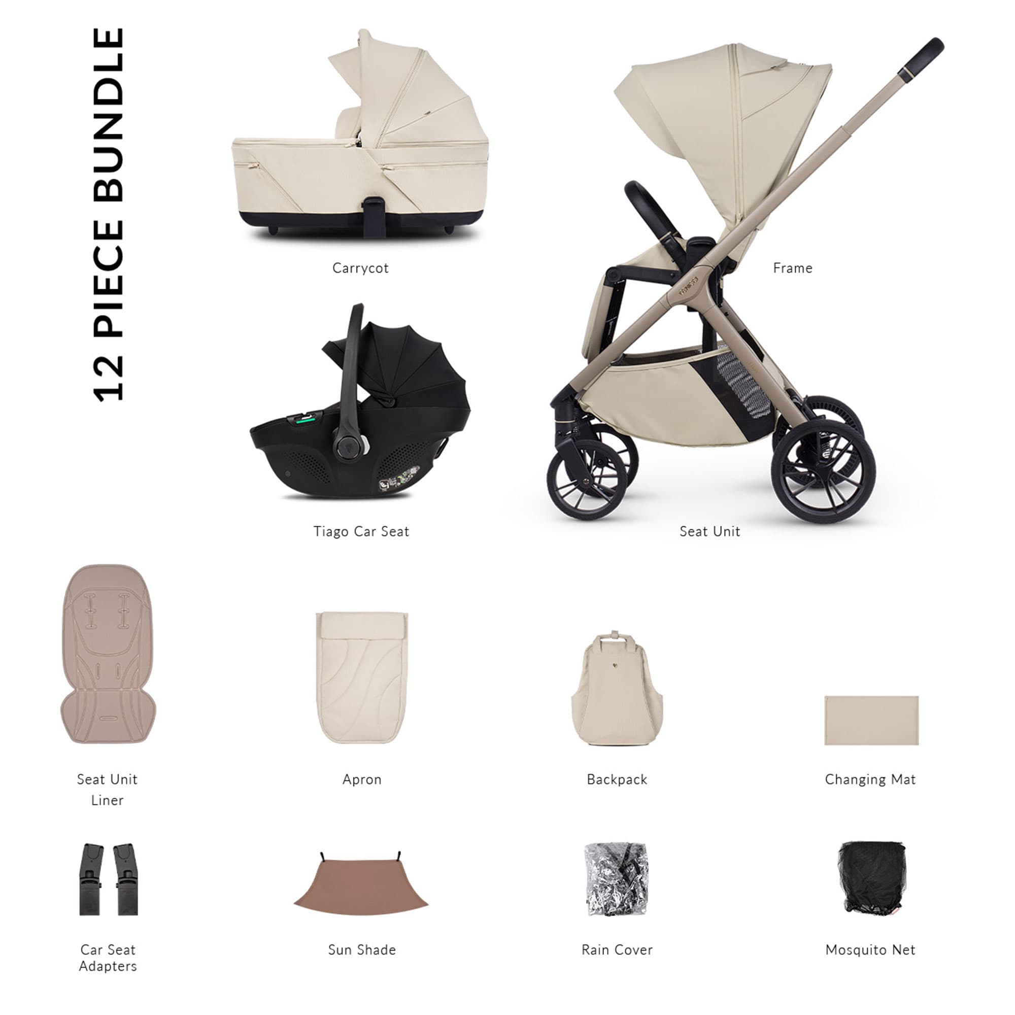 Venicci baby prams Venicci Tila Comfort Bundle - Sabbia 2001310311