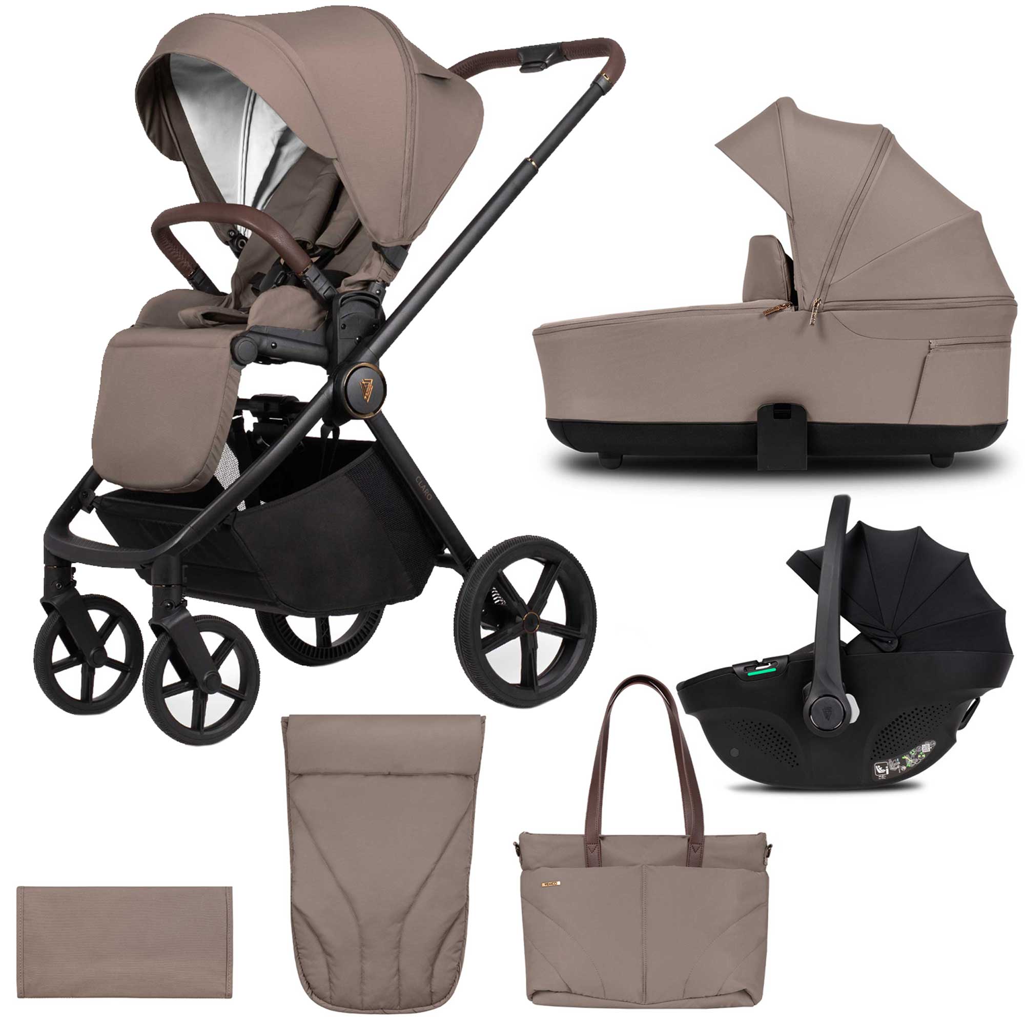 Venicci travel systems Venicci Claro 3 in 1 Travel System - Almond