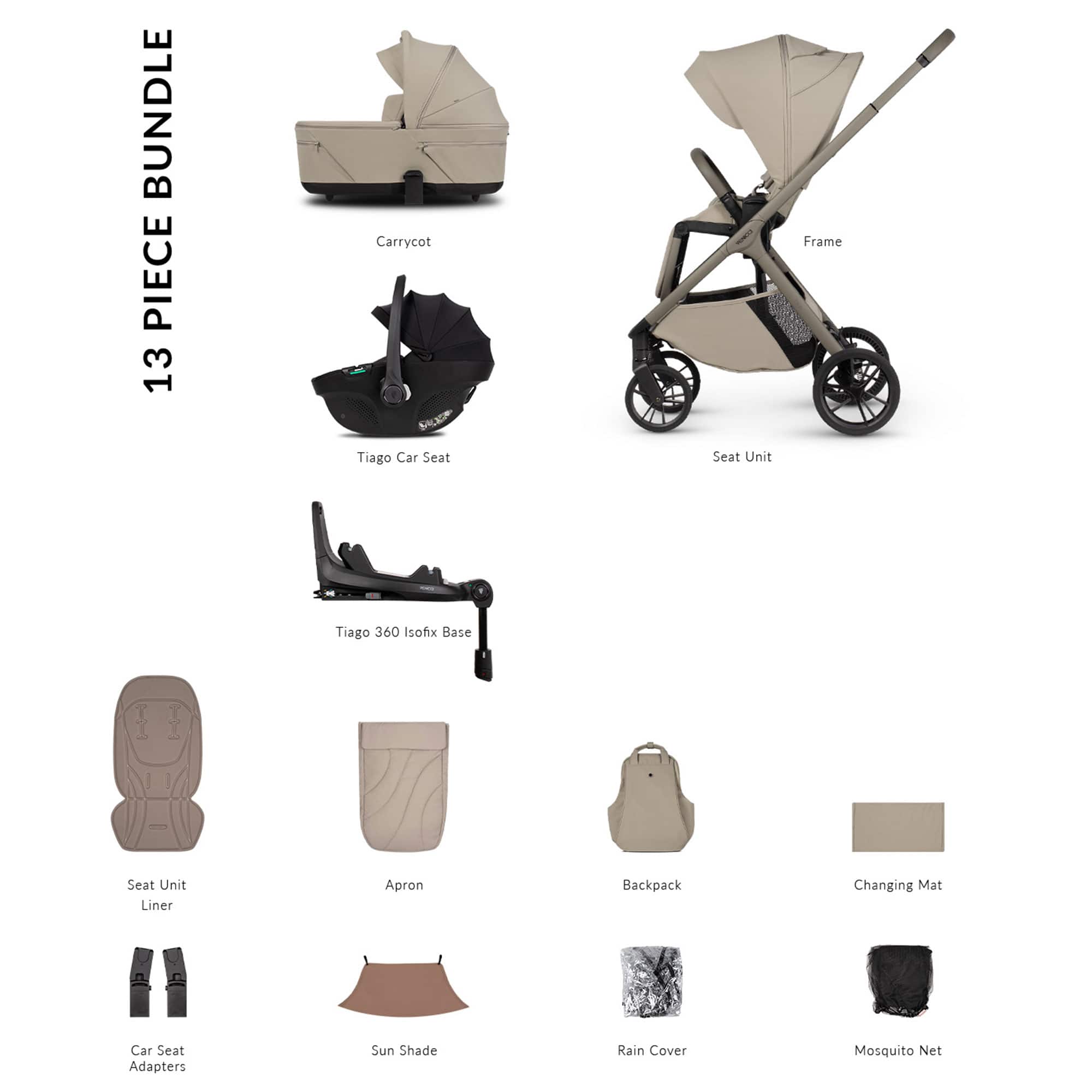 Venicci Travel Systems Venicci Tila Luxury Bundle - Latte 2001310412