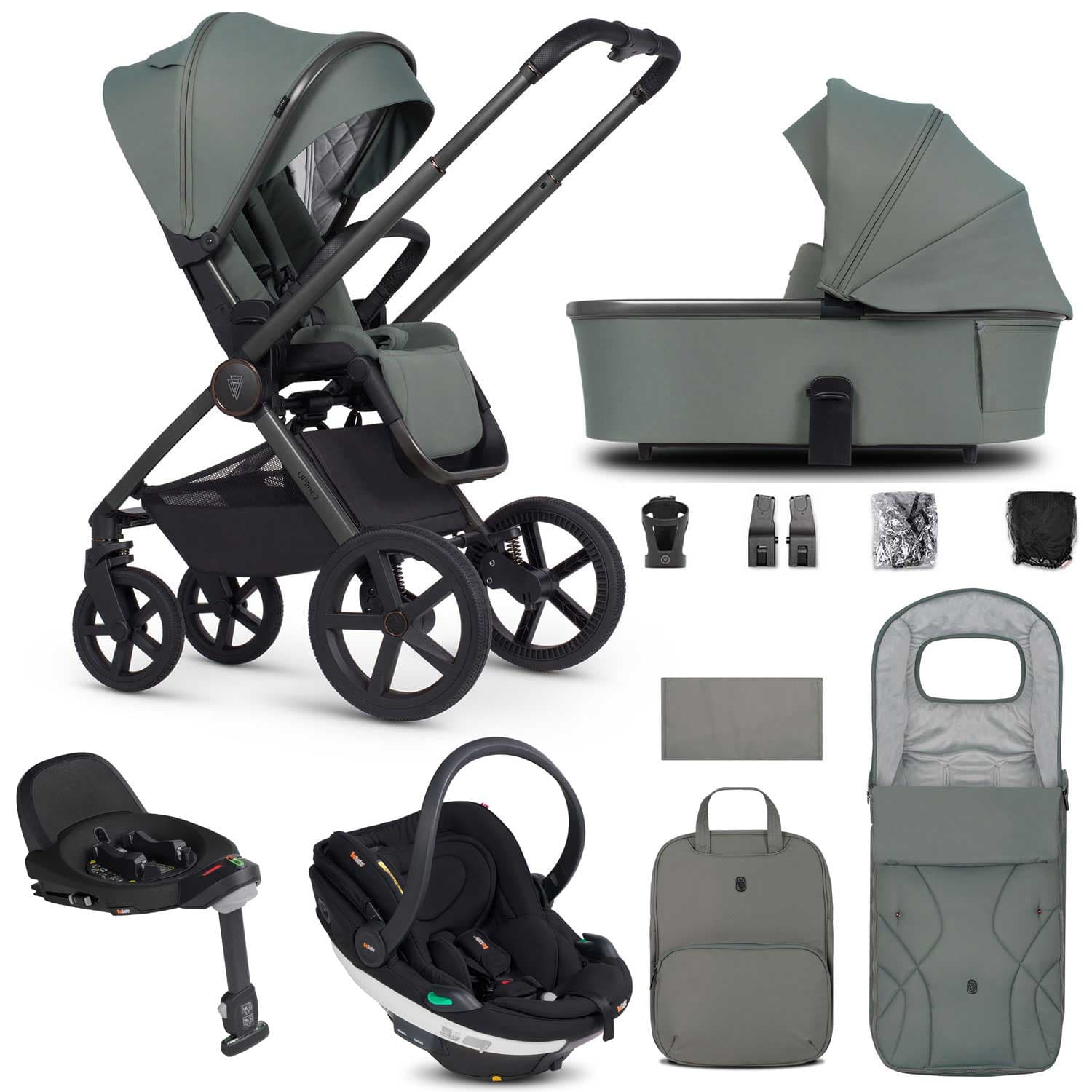Venicci travel systems Venicci Tinum Upline 2 3in1 BeSafe Travel System - Aloe 19118-UPL-BEY-ALO